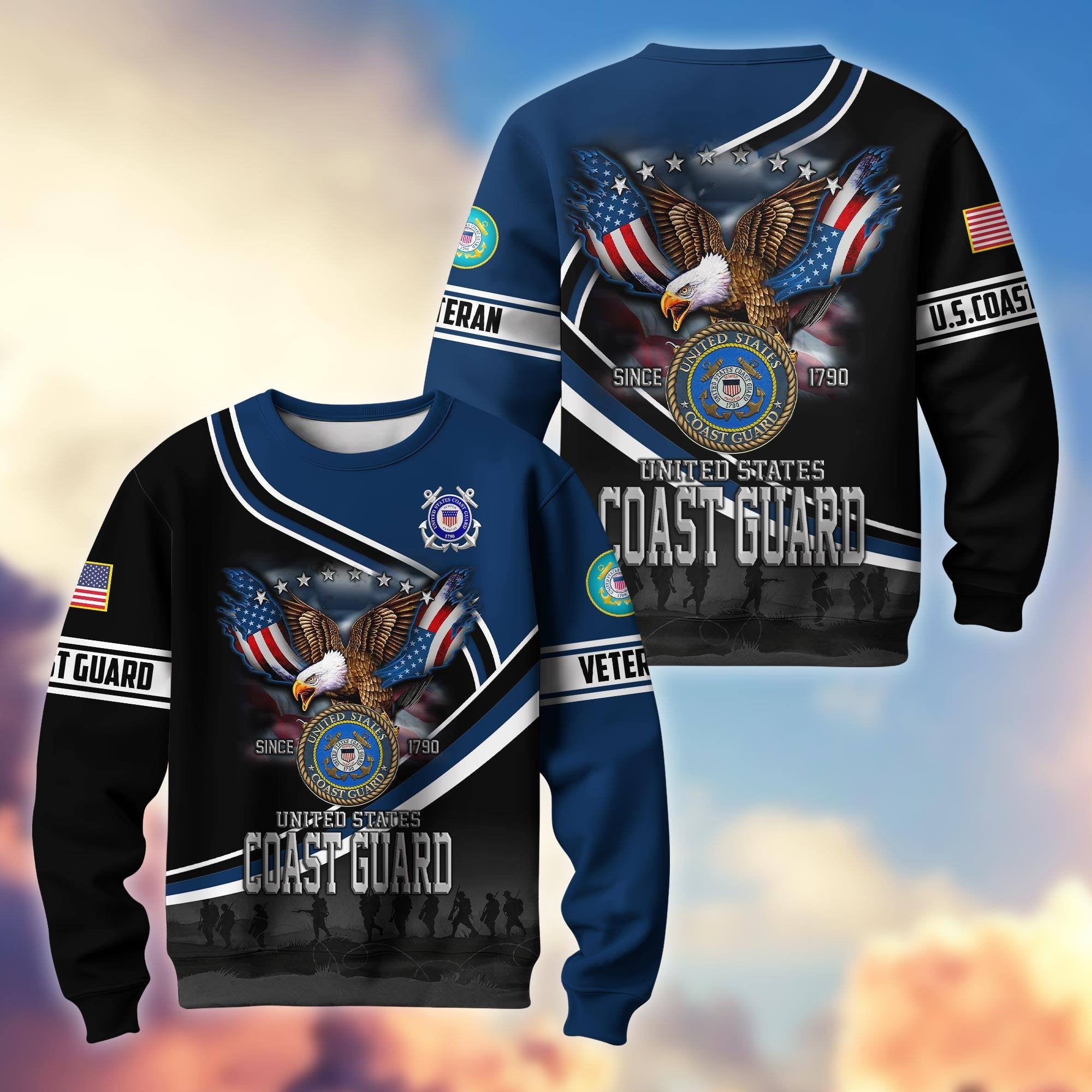 Premium US Veterans Sweatshirt APHN251112, Gifts For US Veterans, Gifts On Father's Day, Armed Force Day, Independence Day, Veterans Day.