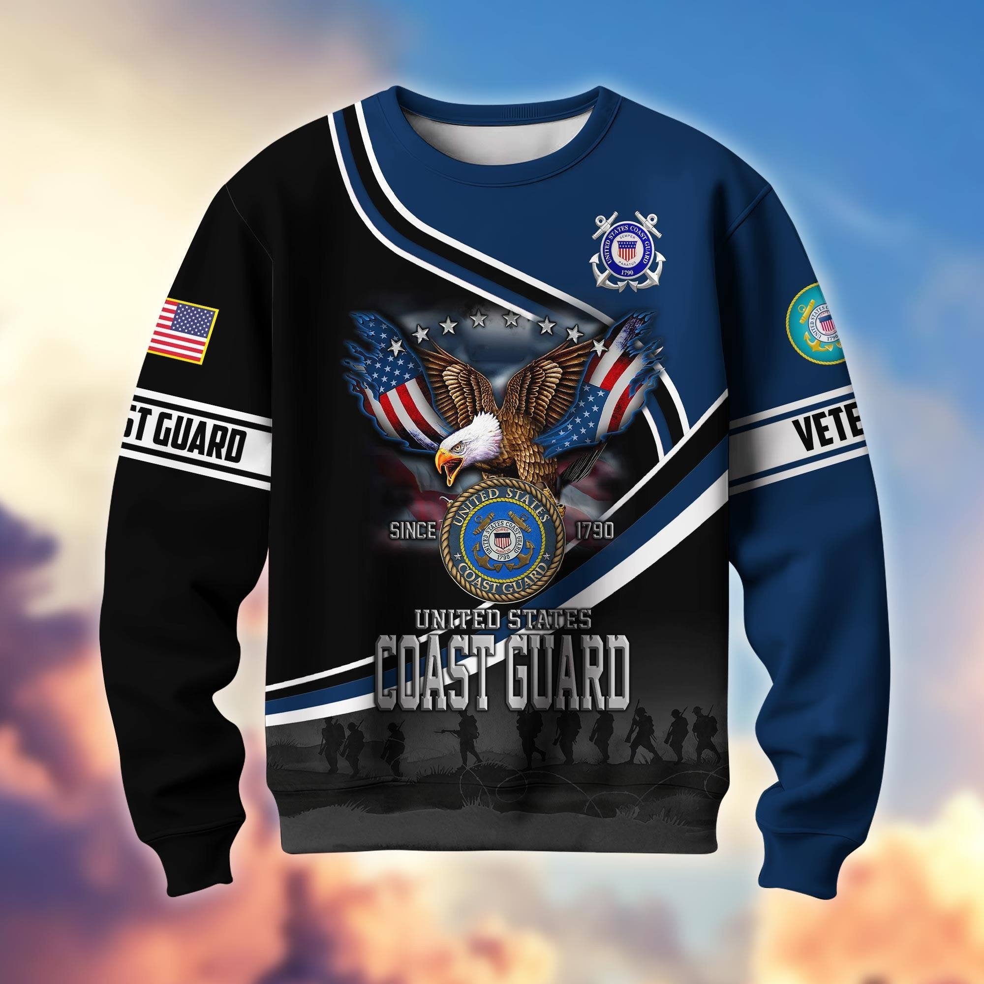 Premium US Veterans Sweatshirt APHN251112, Gifts For US Veterans, Gifts On Father's Day, Armed Force Day, Independence Day, Veterans Day.