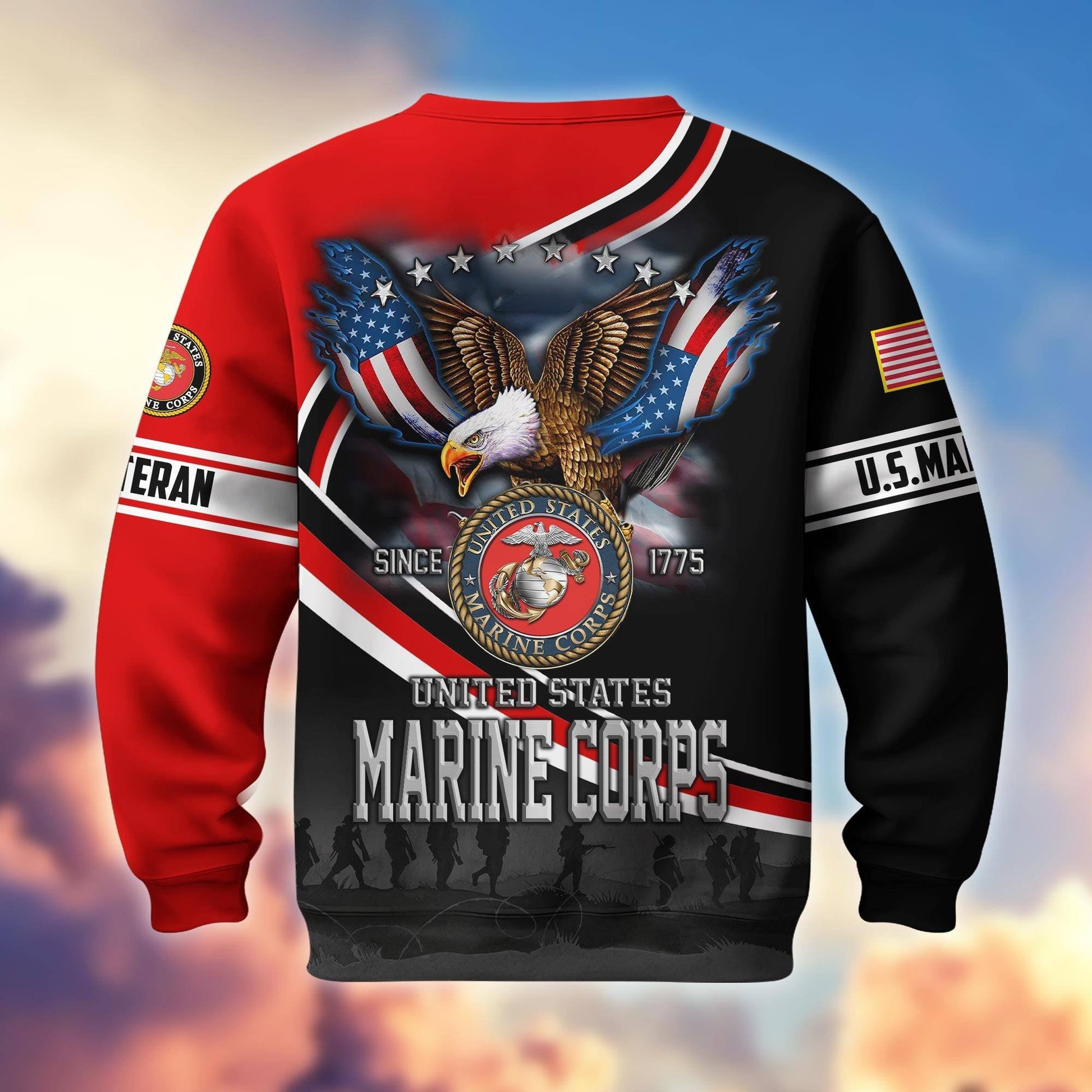 Premium US Veterans Sweatshirt APHN251112, Gifts For US Veterans, Gifts On Father's Day, Armed Force Day, Independence Day, Veterans Day.