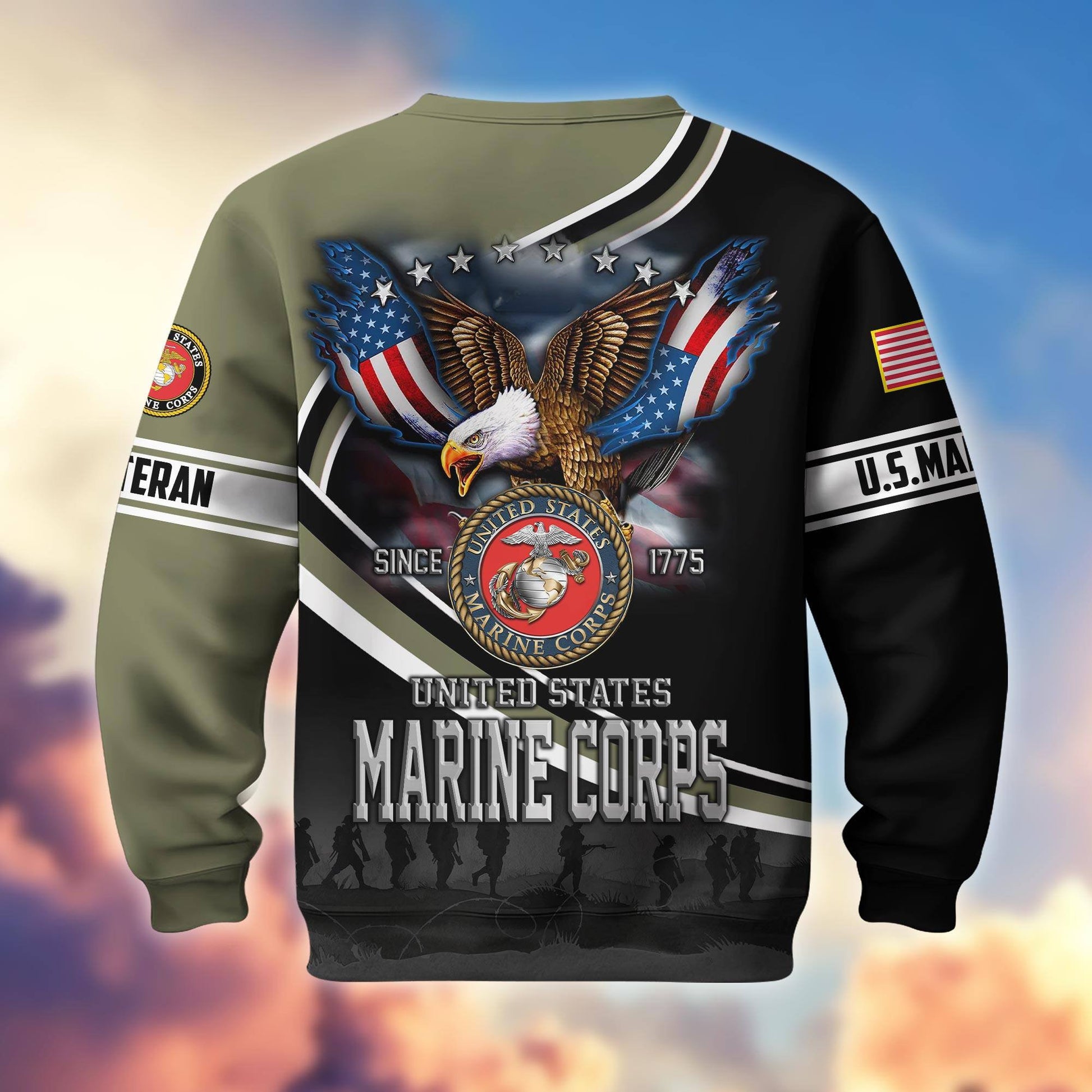 Premium US Veterans Sweatshirt APHN251112, Gifts For US Veterans, Gifts On Father's Day, Armed Force Day, Independence Day, Veterans Day.
