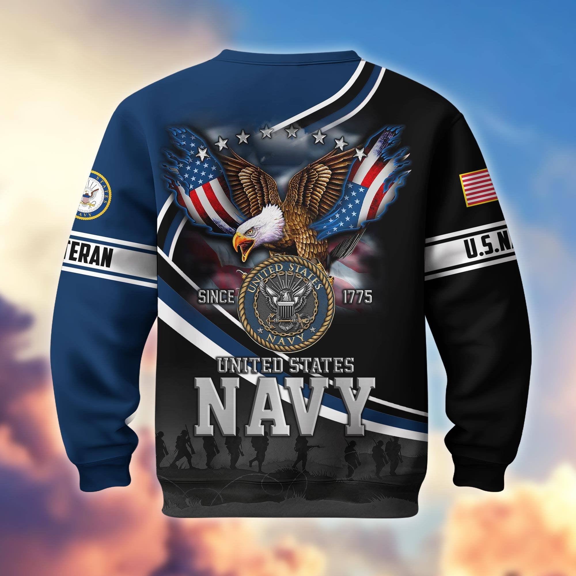 Premium US Veterans Sweatshirt APHN251112, Gifts For US Veterans, Gifts On Father's Day, Armed Force Day, Independence Day, Veterans Day.
