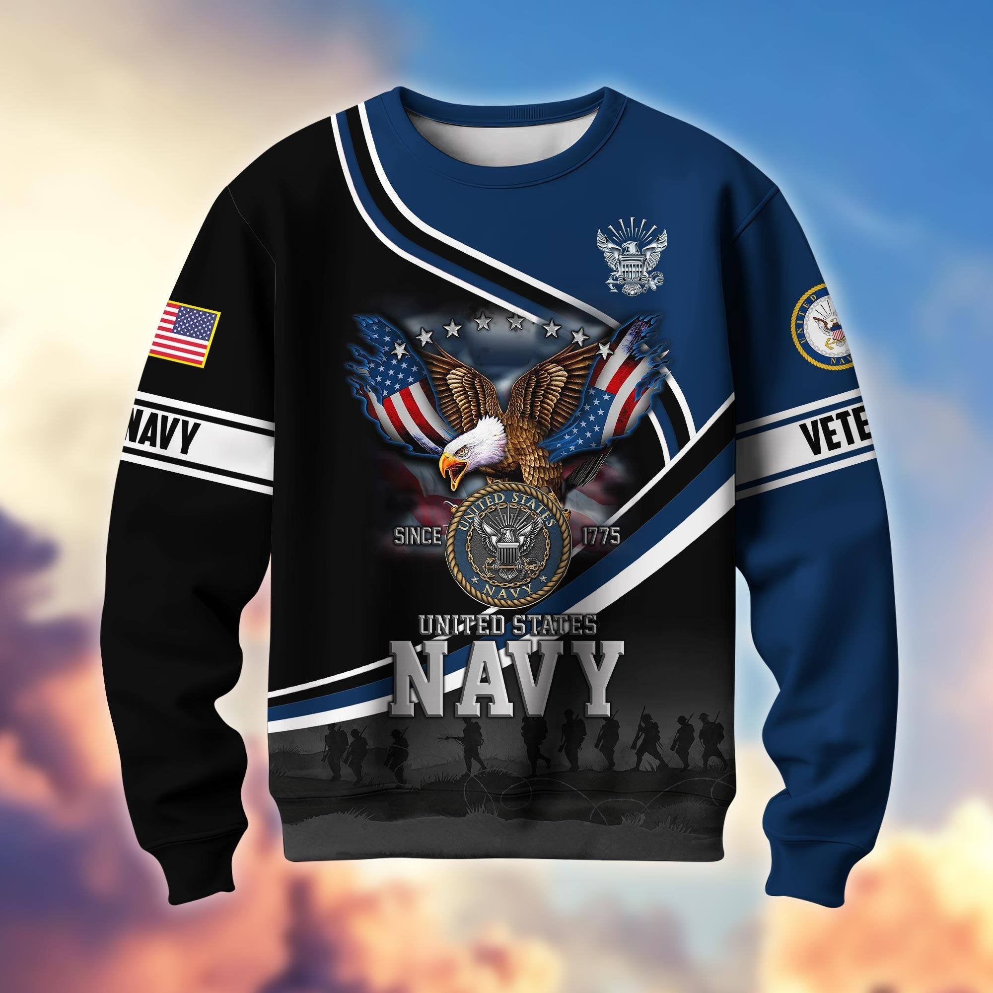 Premium US Veterans Sweatshirt APHN251112, Gifts For US Veterans, Gifts On Father's Day, Armed Force Day, Independence Day, Veterans Day.