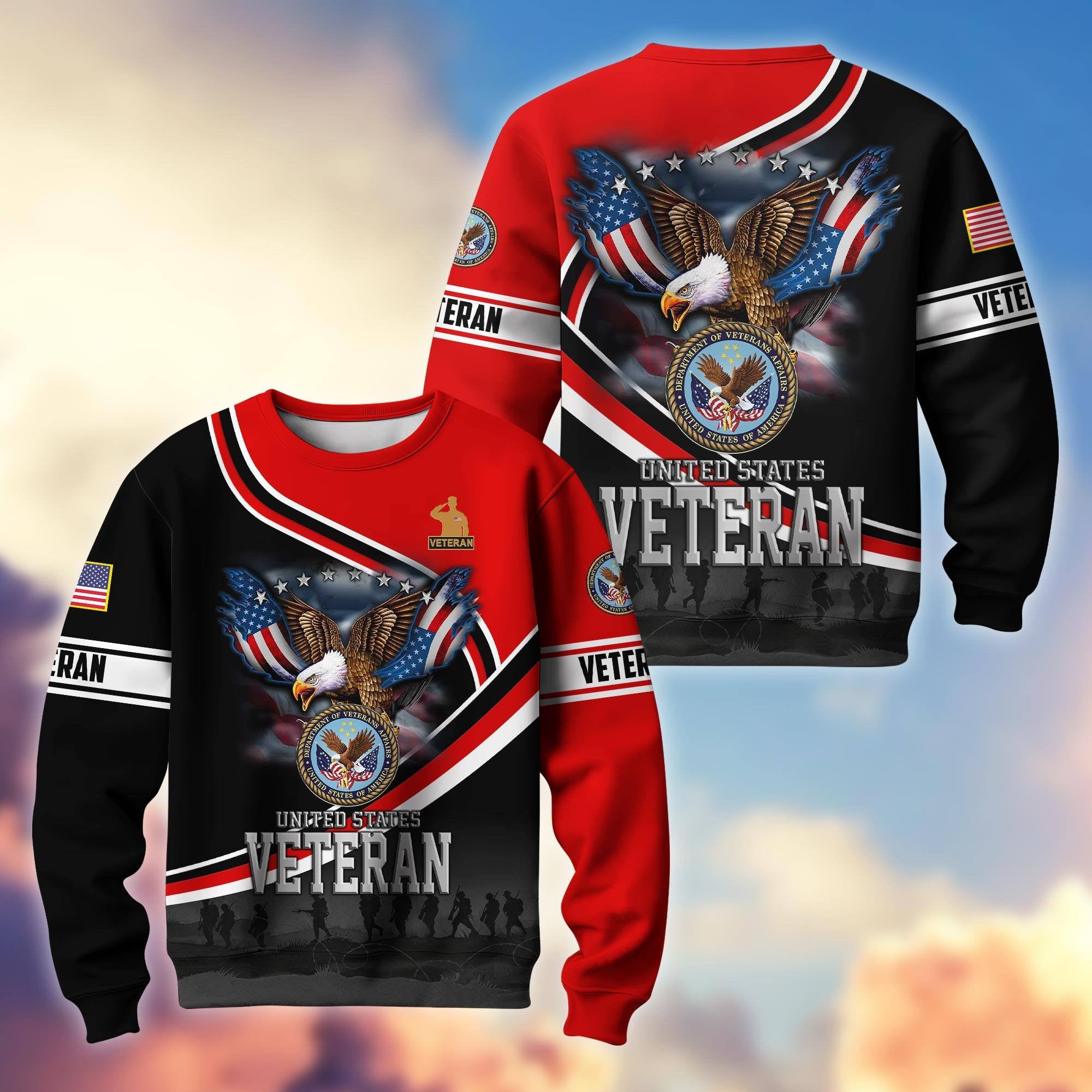 Premium US Veterans Sweatshirt APHN251112, Gifts For US Veterans, Gifts On Father's Day, Armed Force Day, Independence Day, Veterans Day.