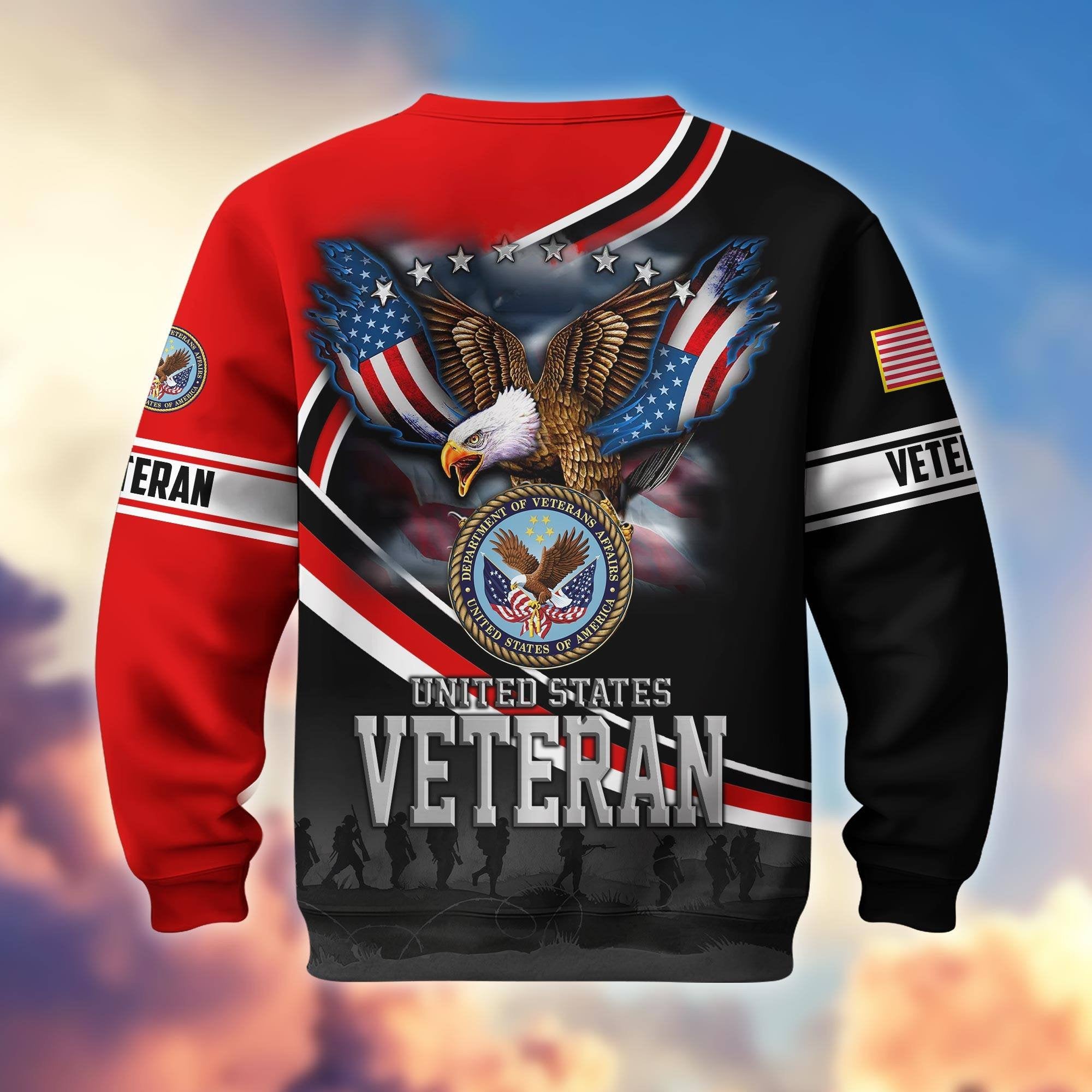Premium US Veterans Sweatshirt APHN251112, Gifts For US Veterans, Gifts On Father's Day, Armed Force Day, Independence Day, Veterans Day.