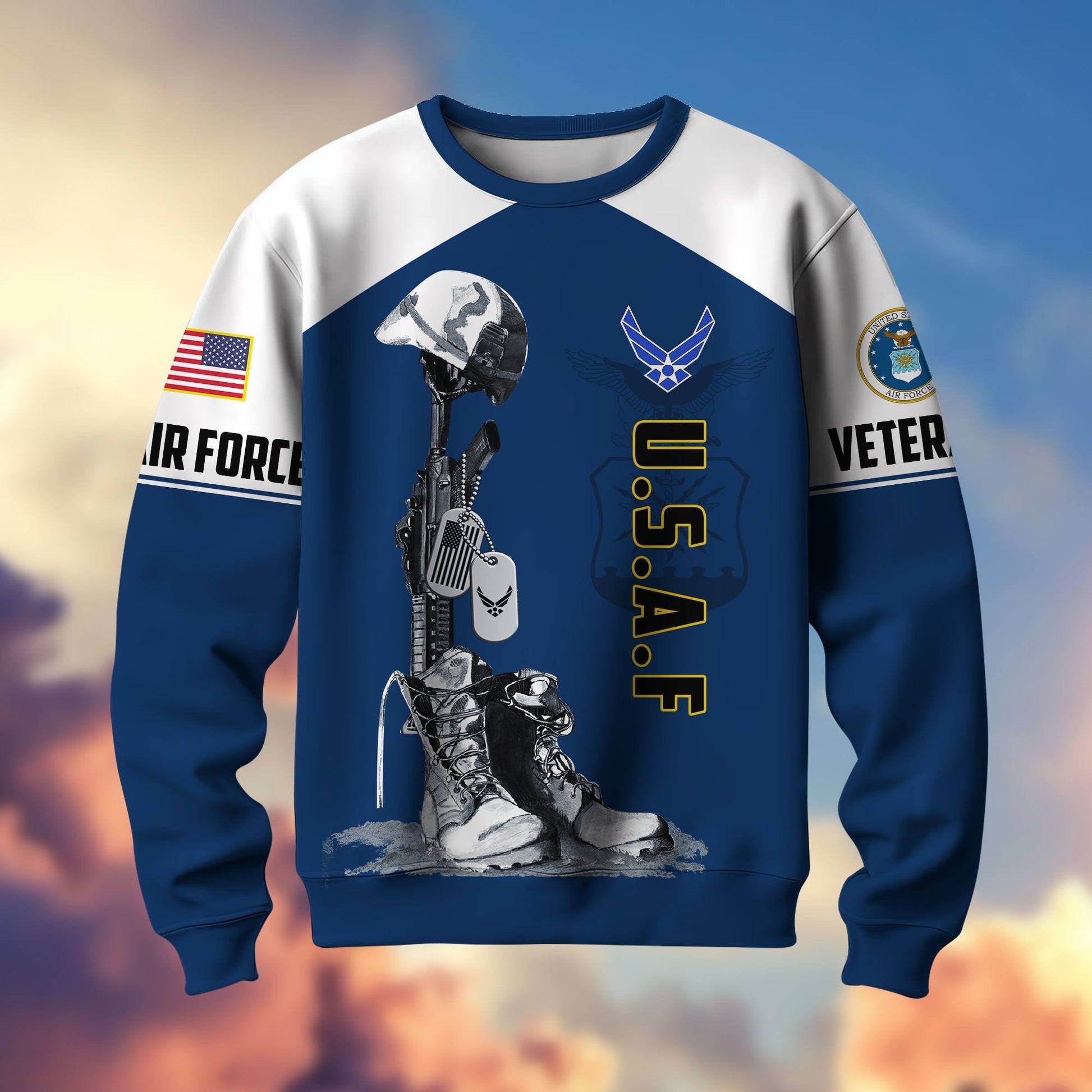 Premium US Veterans Sweatshirt BPHN130112, Gifts For US Veterans, Gifts On Father's Day, Armed Force Day, Independence Day, Veterans Day.