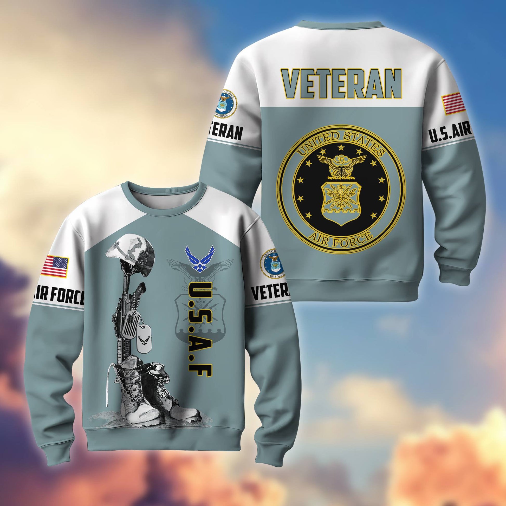 Premium US Veterans Sweatshirt BPHN130112, Gifts For US Veterans, Gifts On Father's Day, Armed Force Day, Independence Day, Veterans Day.