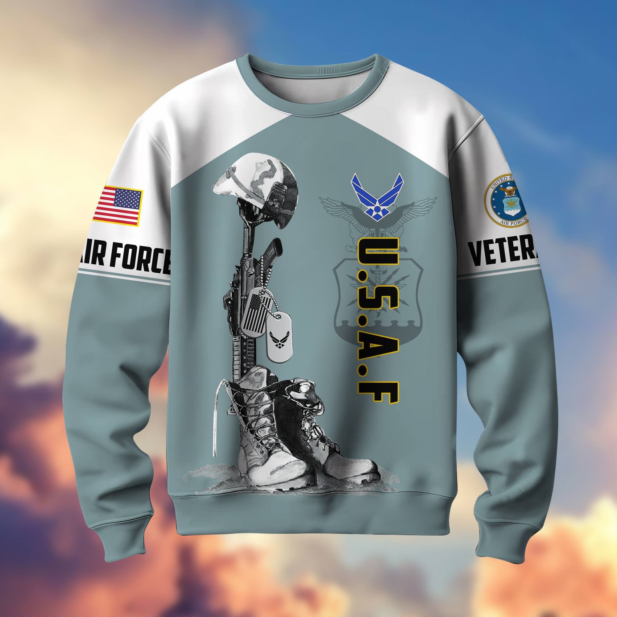 Premium US Veterans Sweatshirt BPHN130112, Gifts For US Veterans, Gifts On Father's Day, Armed Force Day, Independence Day, Veterans Day.