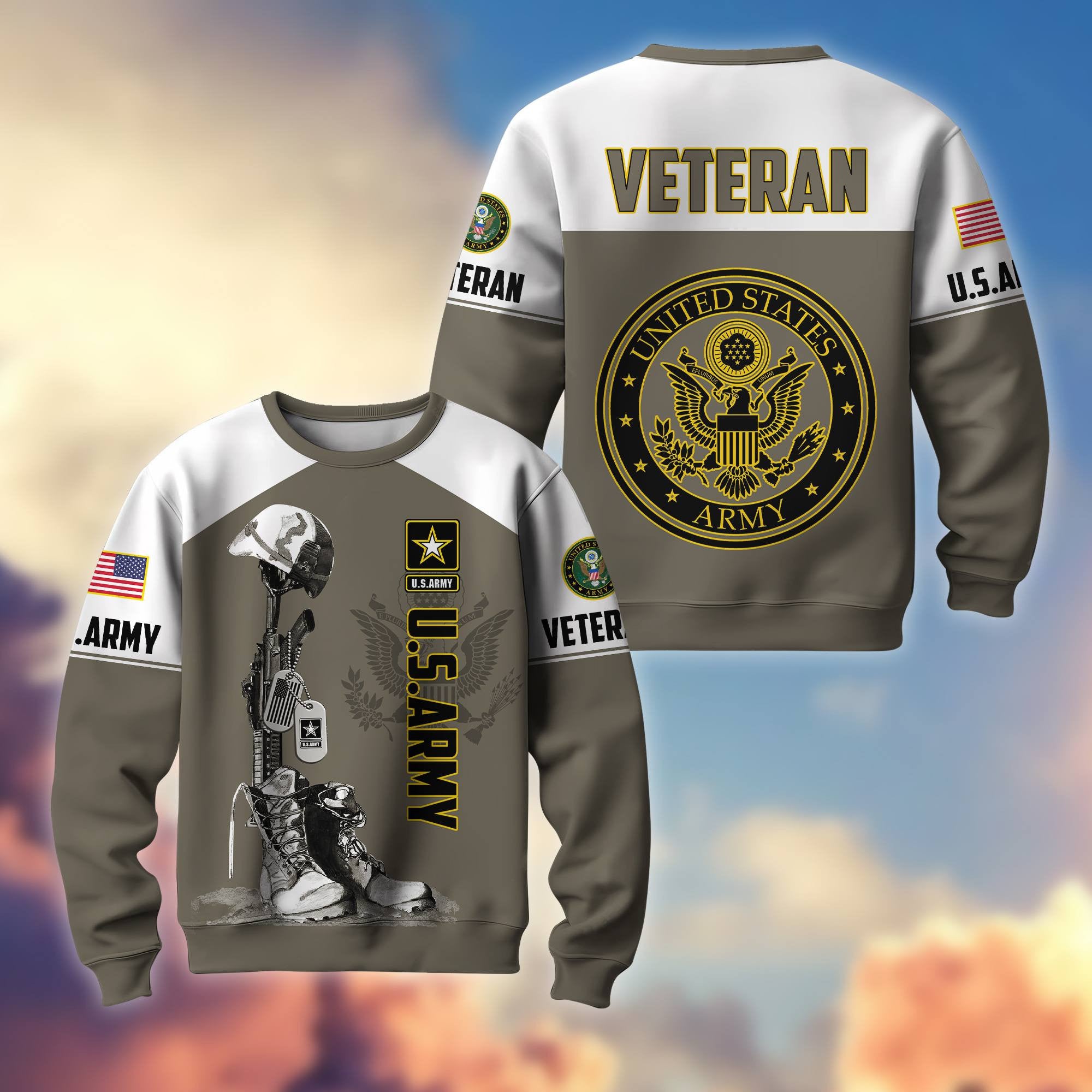 Premium US Veterans Sweatshirt BPHN130112, Gifts For US Veterans, Gifts On Father's Day, Armed Force Day, Independence Day, Veterans Day.