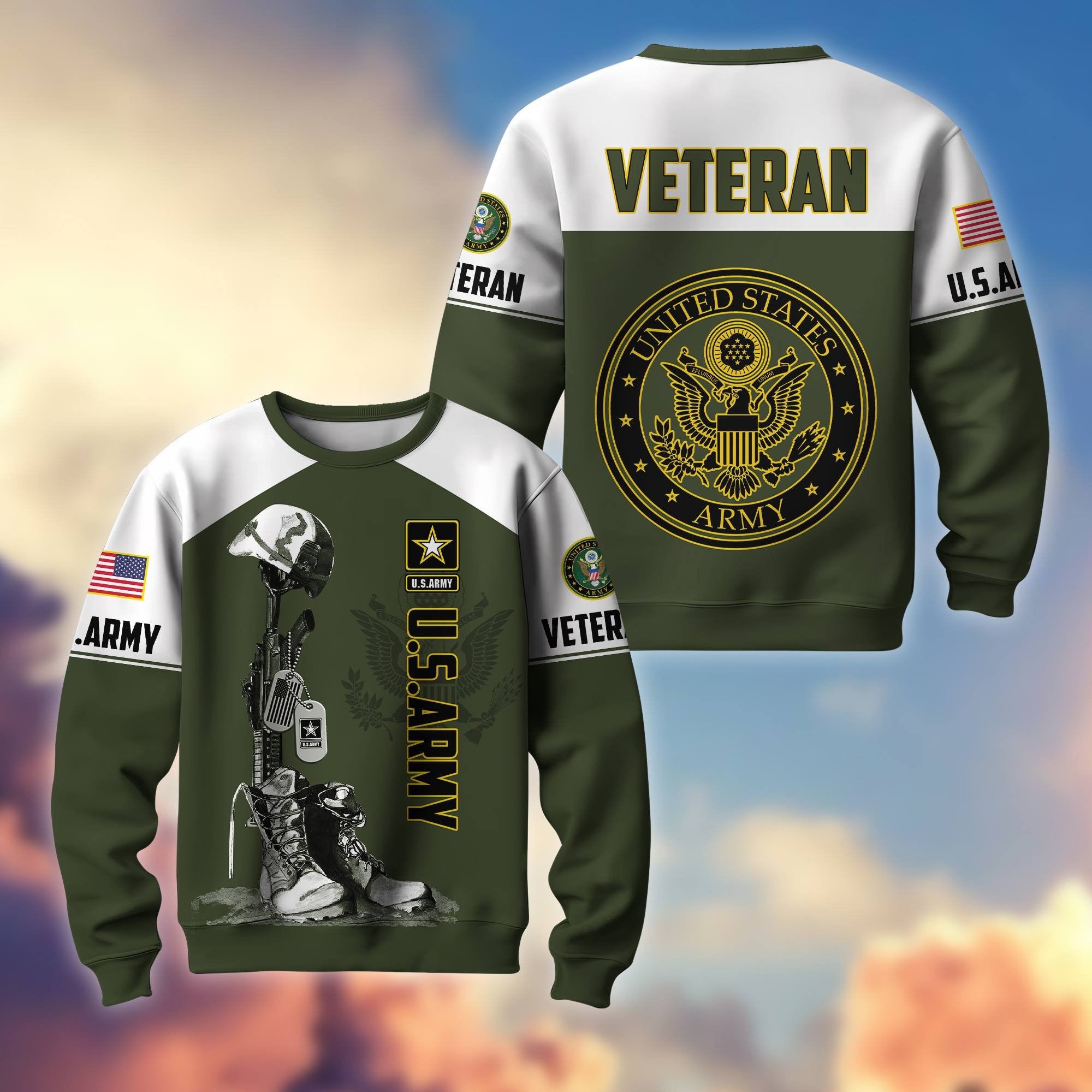 Premium US Veterans Sweatshirt BPHN130112, Gifts For US Veterans, Gifts On Father's Day, Armed Force Day, Independence Day, Veterans Day.