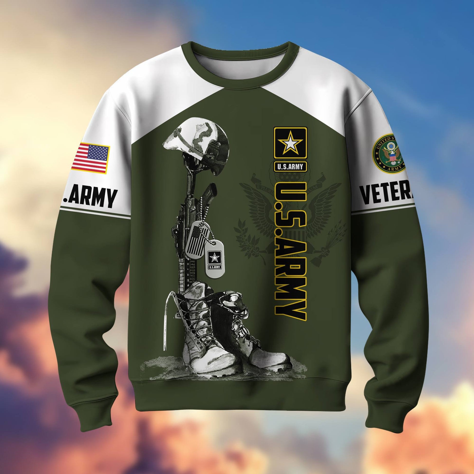 Premium US Veterans Sweatshirt BPHN130112, Gifts For US Veterans, Gifts On Father's Day, Armed Force Day, Independence Day, Veterans Day.