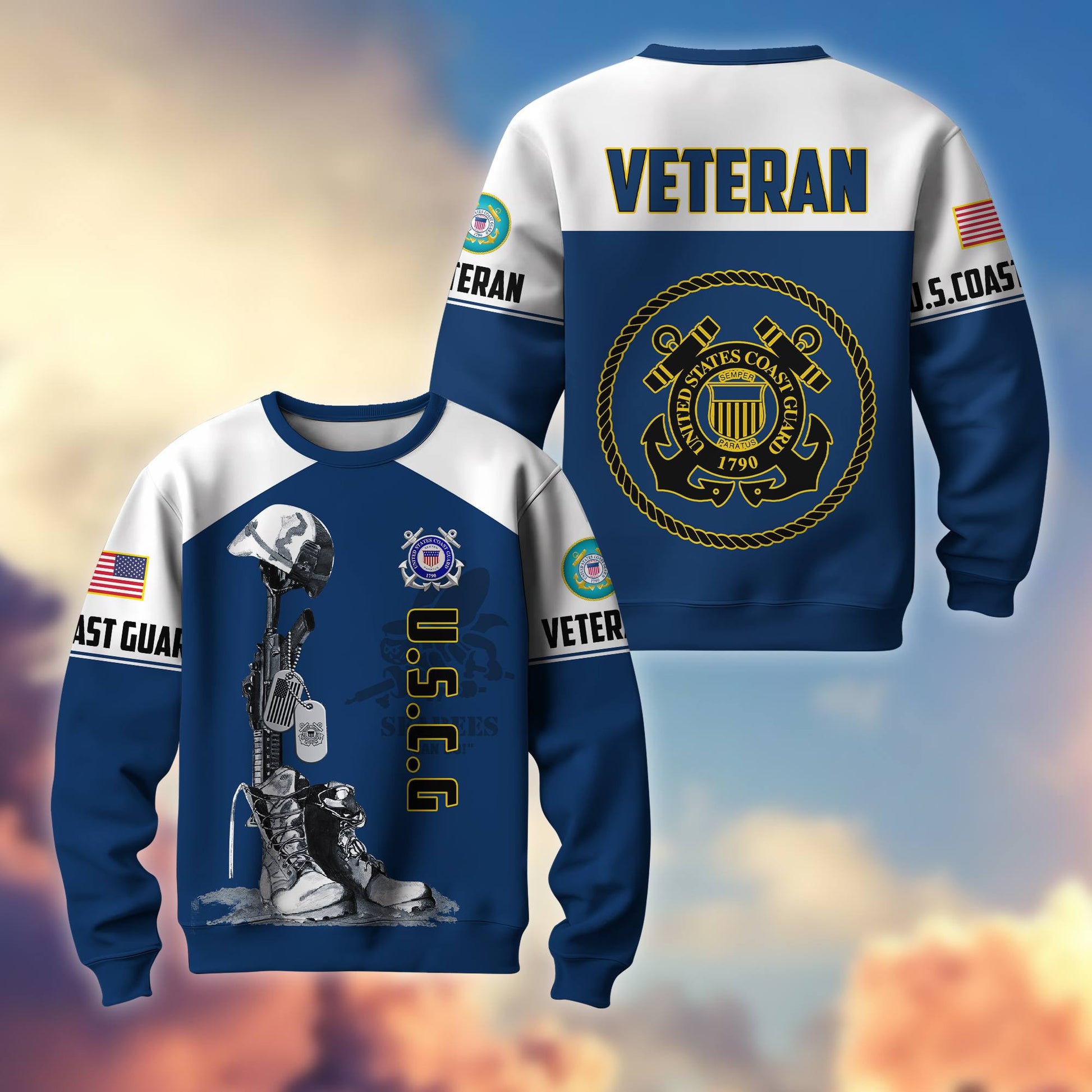 Premium US Veterans Sweatshirt BPHN130112, Gifts For US Veterans, Gifts On Father's Day, Armed Force Day, Independence Day, Veterans Day.