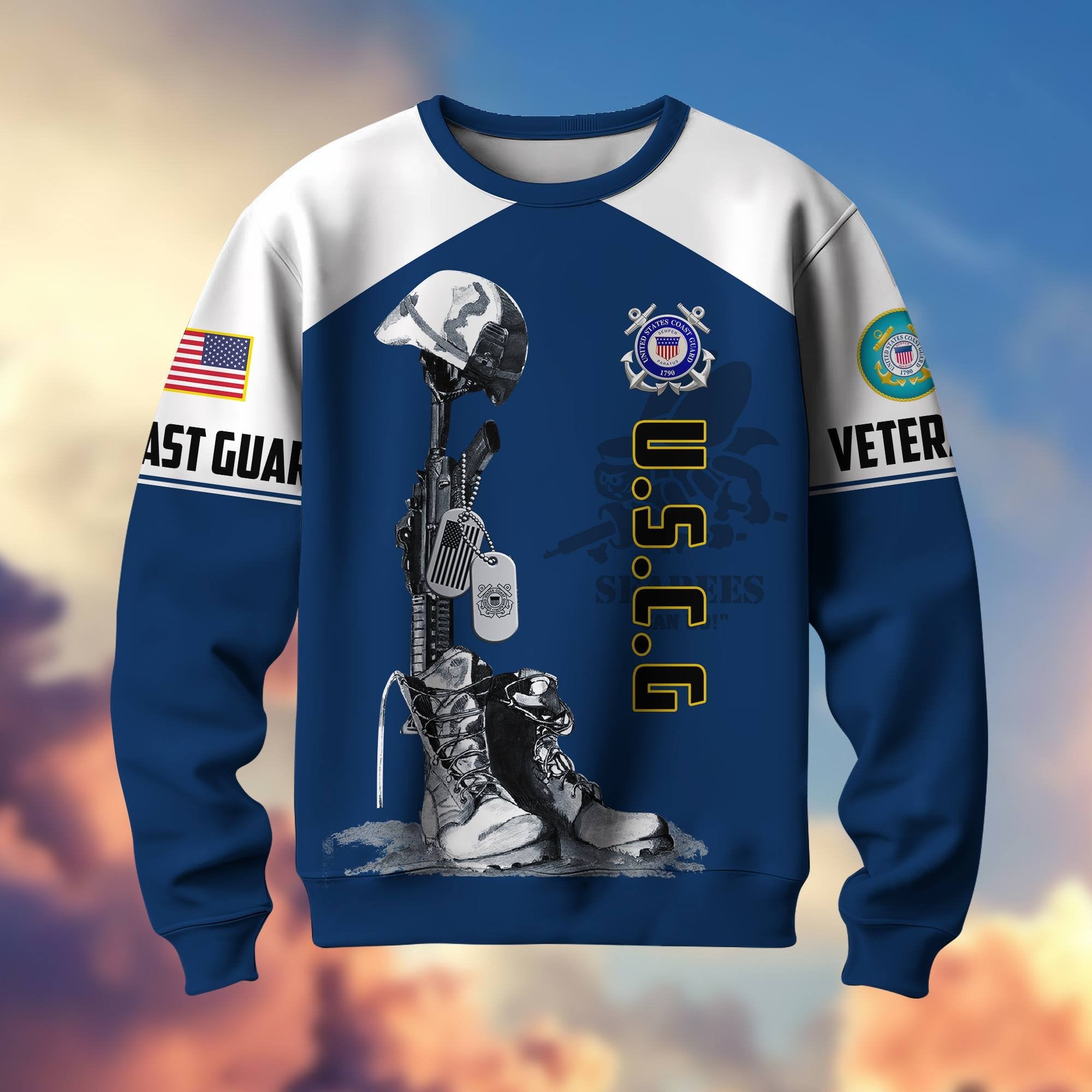 Premium US Veterans Sweatshirt BPHN130112, Gifts For US Veterans, Gifts On Father's Day, Armed Force Day, Independence Day, Veterans Day.