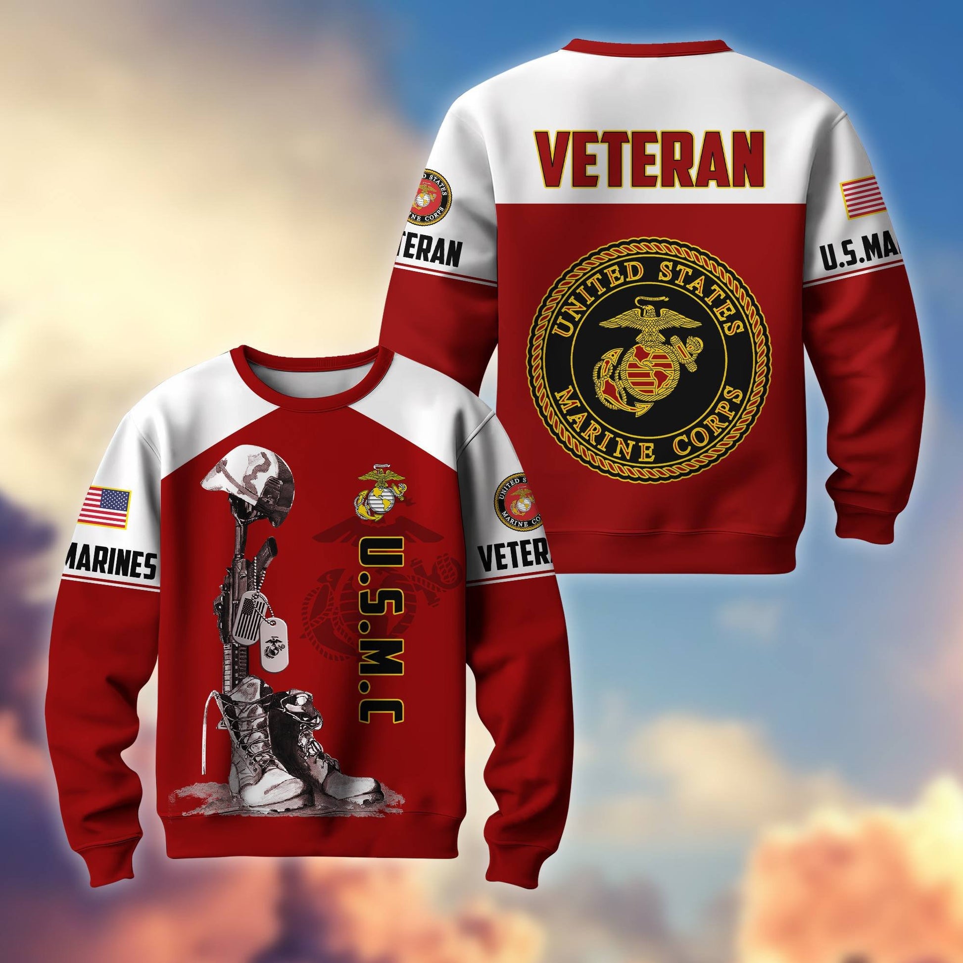 Premium US Veterans Sweatshirt BPHN130112, Gifts For US Veterans, Gifts On Father's Day, Armed Force Day, Independence Day, Veterans Day.