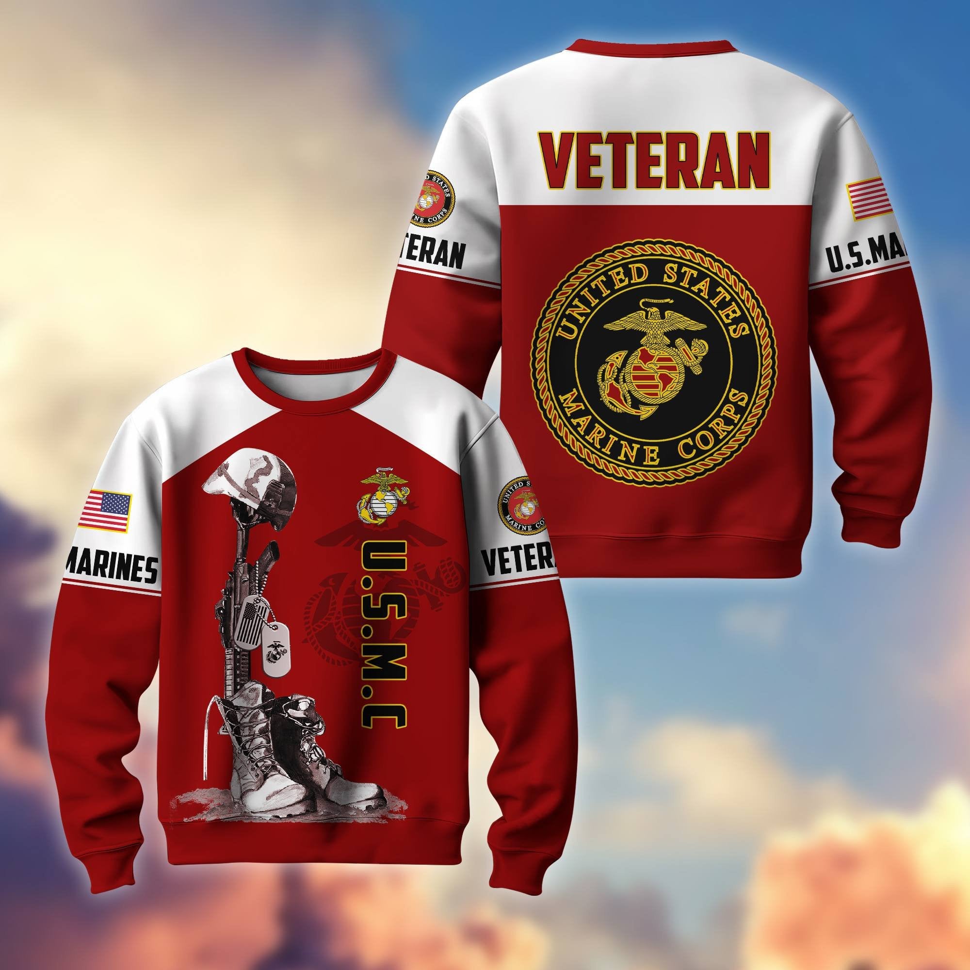 Premium US Veterans Sweatshirt BPHN130112, Gifts For US Veterans, Gifts On Father's Day, Armed Force Day, Independence Day, Veterans Day.