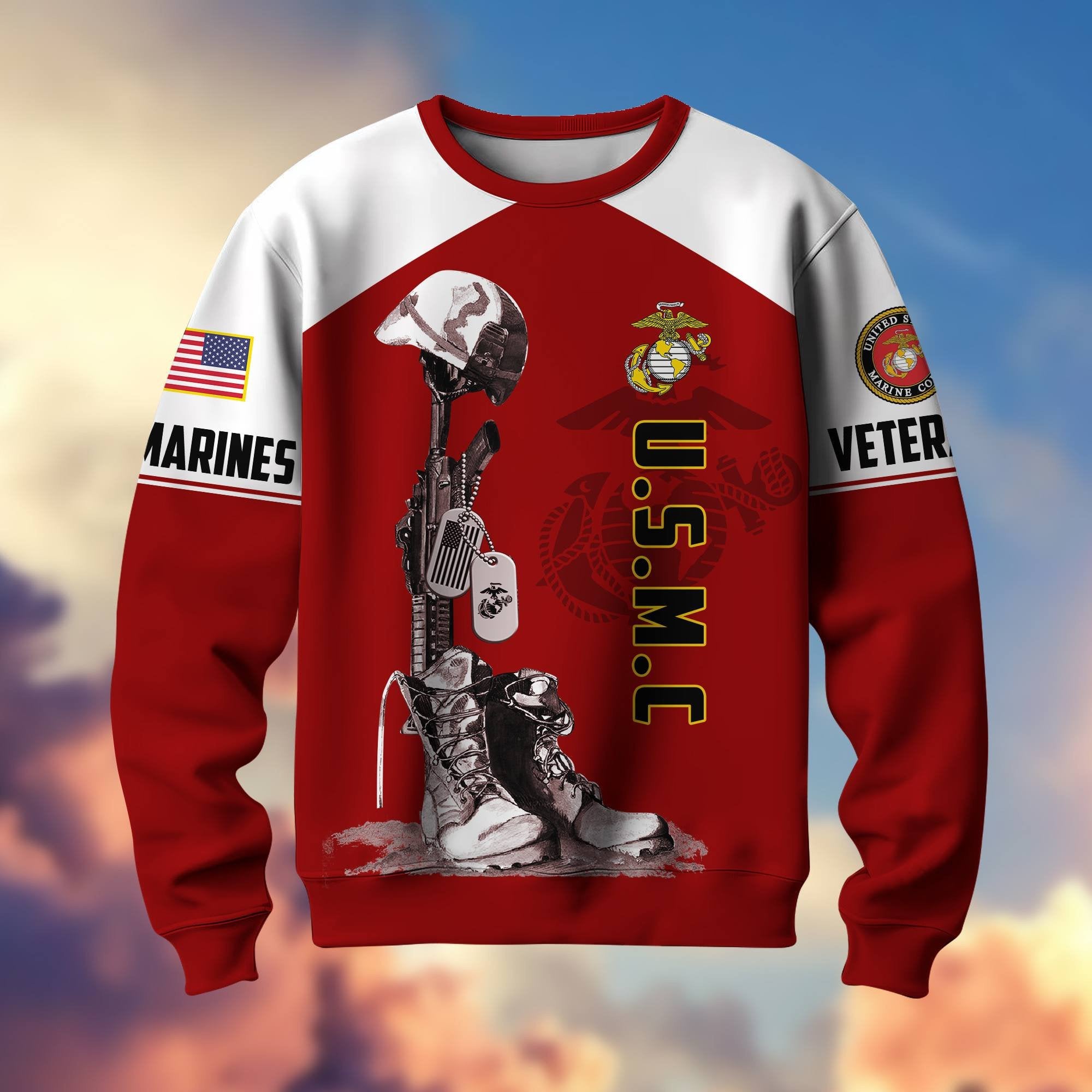 Premium US Veterans Sweatshirt BPHN130112, Gifts For US Veterans, Gifts On Father's Day, Armed Force Day, Independence Day, Veterans Day.