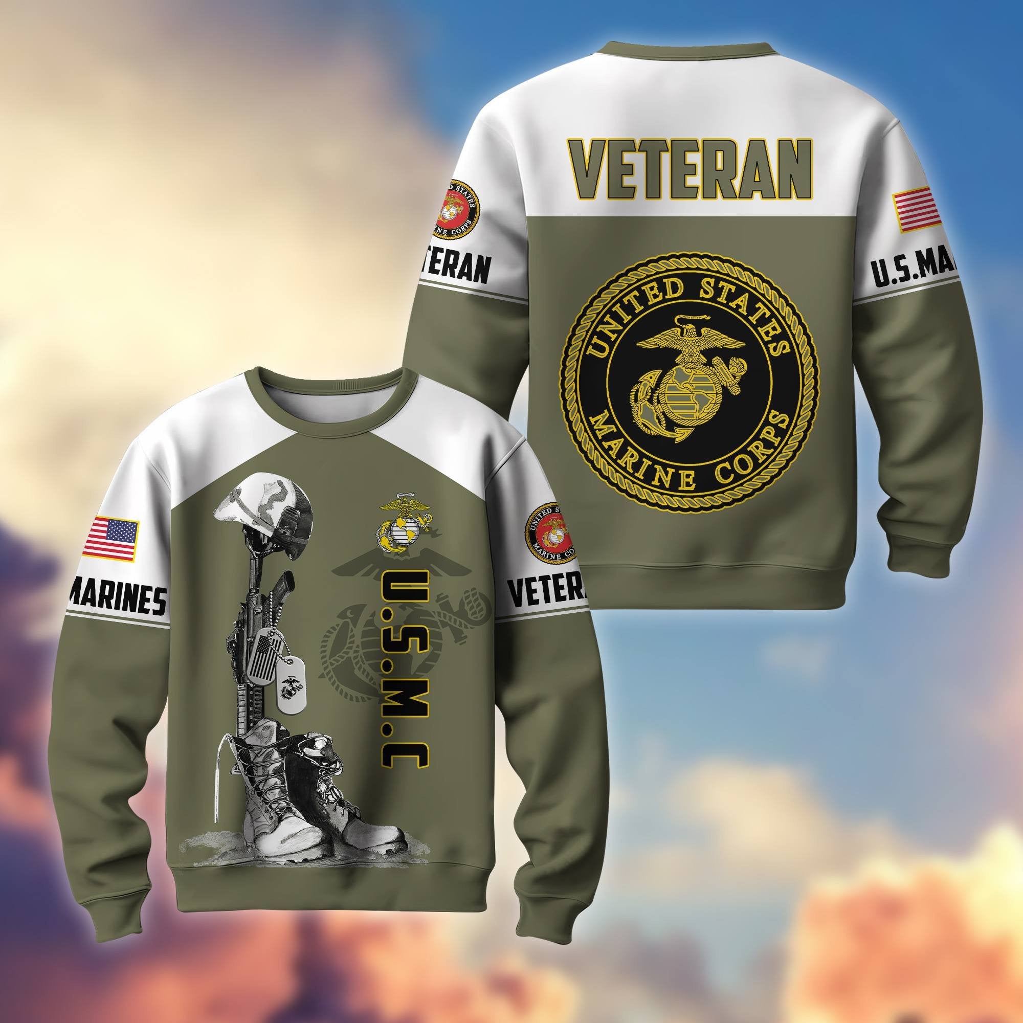 Premium US Veterans Sweatshirt BPHN130112, Gifts For US Veterans, Gifts On Father's Day, Armed Force Day, Independence Day, Veterans Day.