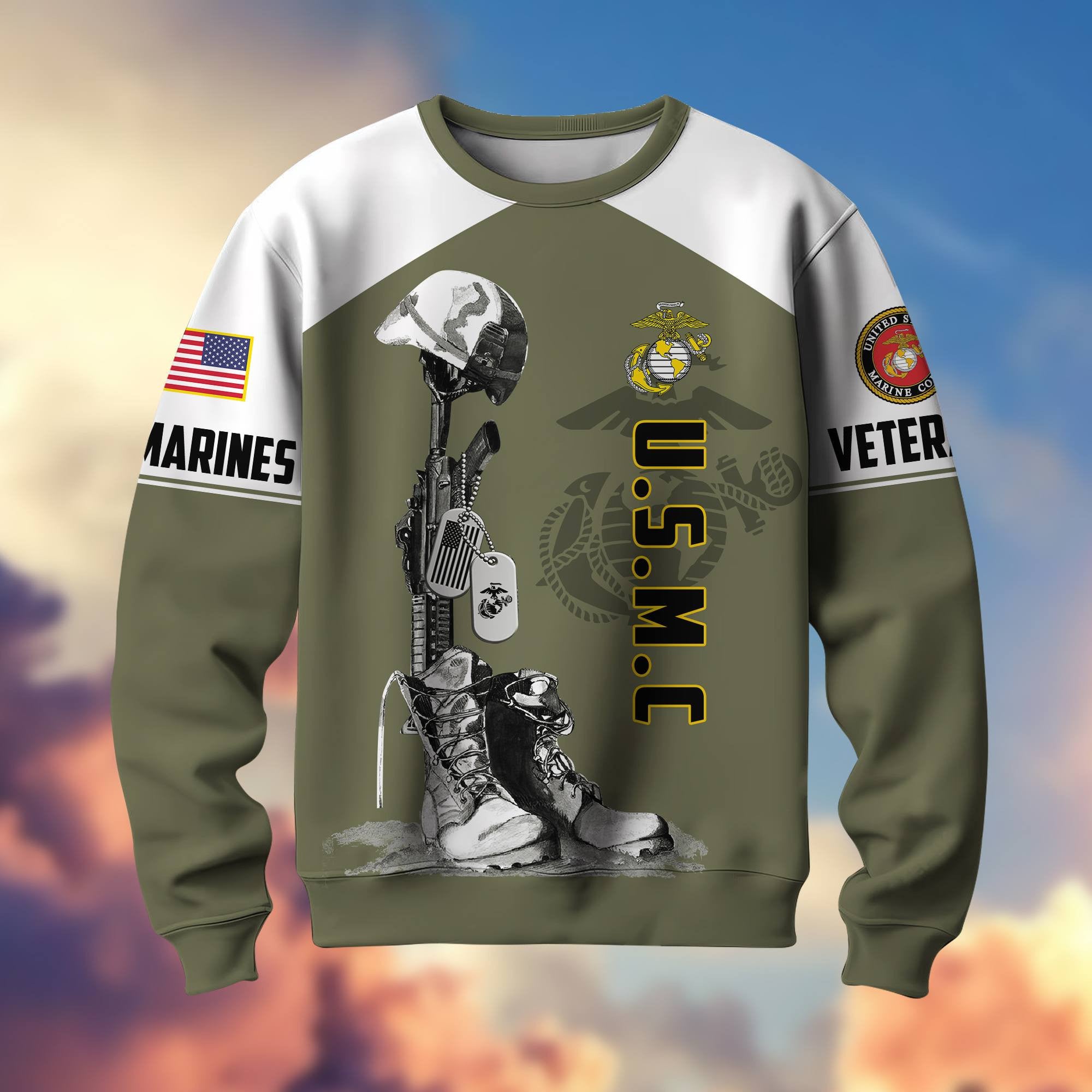 Premium US Veterans Sweatshirt BPHN130112, Gifts For US Veterans, Gifts On Father's Day, Armed Force Day, Independence Day, Veterans Day.