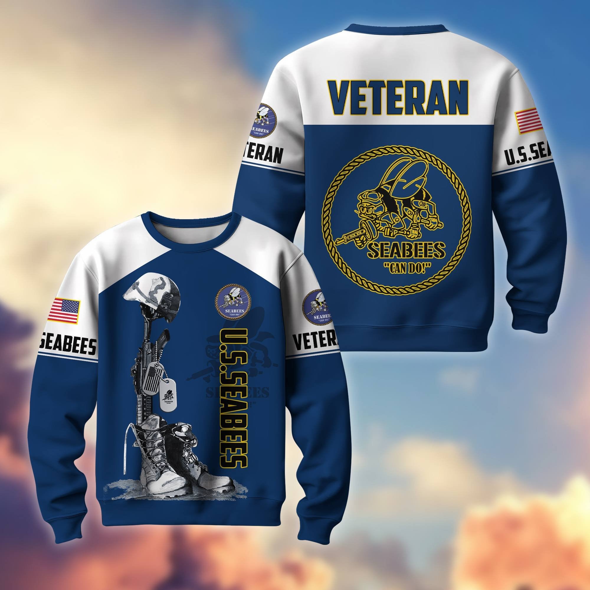 Premium US Veterans Sweatshirt BPHN130112, Gifts For US Veterans, Gifts On Father's Day, Armed Force Day, Independence Day, Veterans Day.