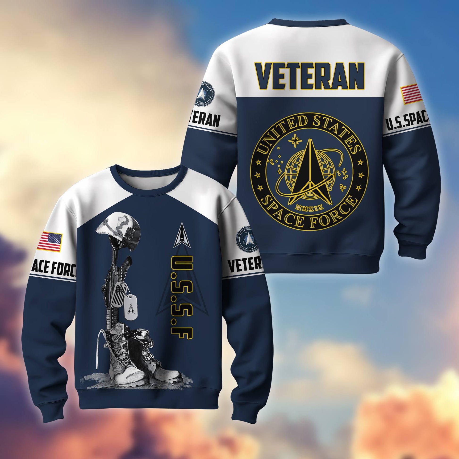 Premium US Veterans Sweatshirt BPHN130112, Gifts For US Veterans, Gifts On Father's Day, Armed Force Day, Independence Day, Veterans Day.
