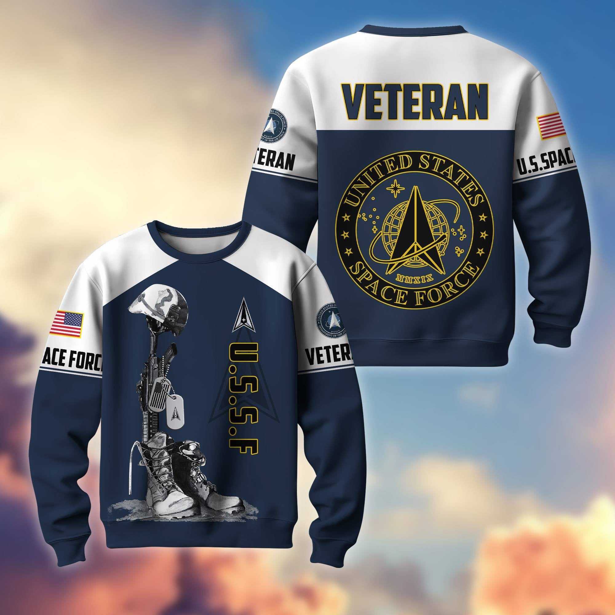Premium US Veterans Sweatshirt BPHN130112, Gifts For US Veterans, Gifts On Father's Day, Armed Force Day, Independence Day, Veterans Day.