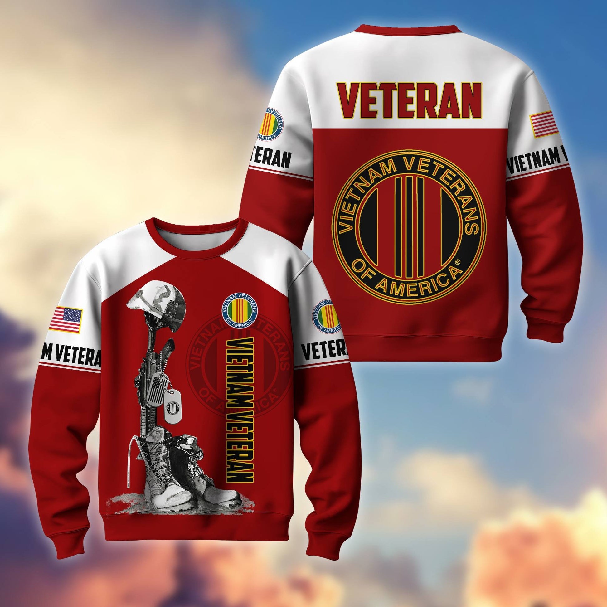 Premium US Veterans Sweatshirt BPHN130112, Gifts For US Veterans, Gifts On Father's Day, Armed Force Day, Independence Day, Veterans Day.