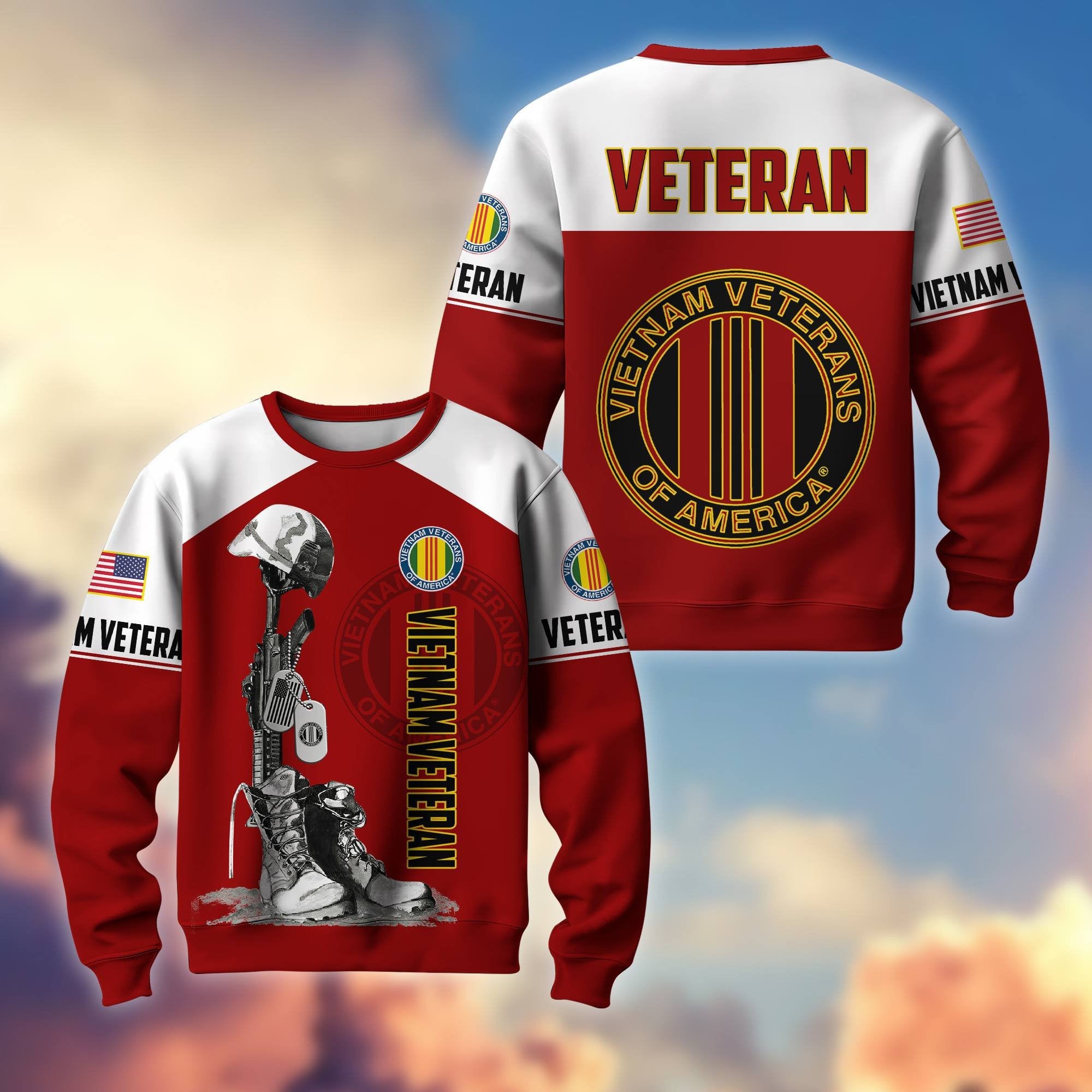 Premium US Veterans Sweatshirt BPHN130112, Gifts For US Veterans, Gifts On Father's Day, Armed Force Day, Independence Day, Veterans Day.