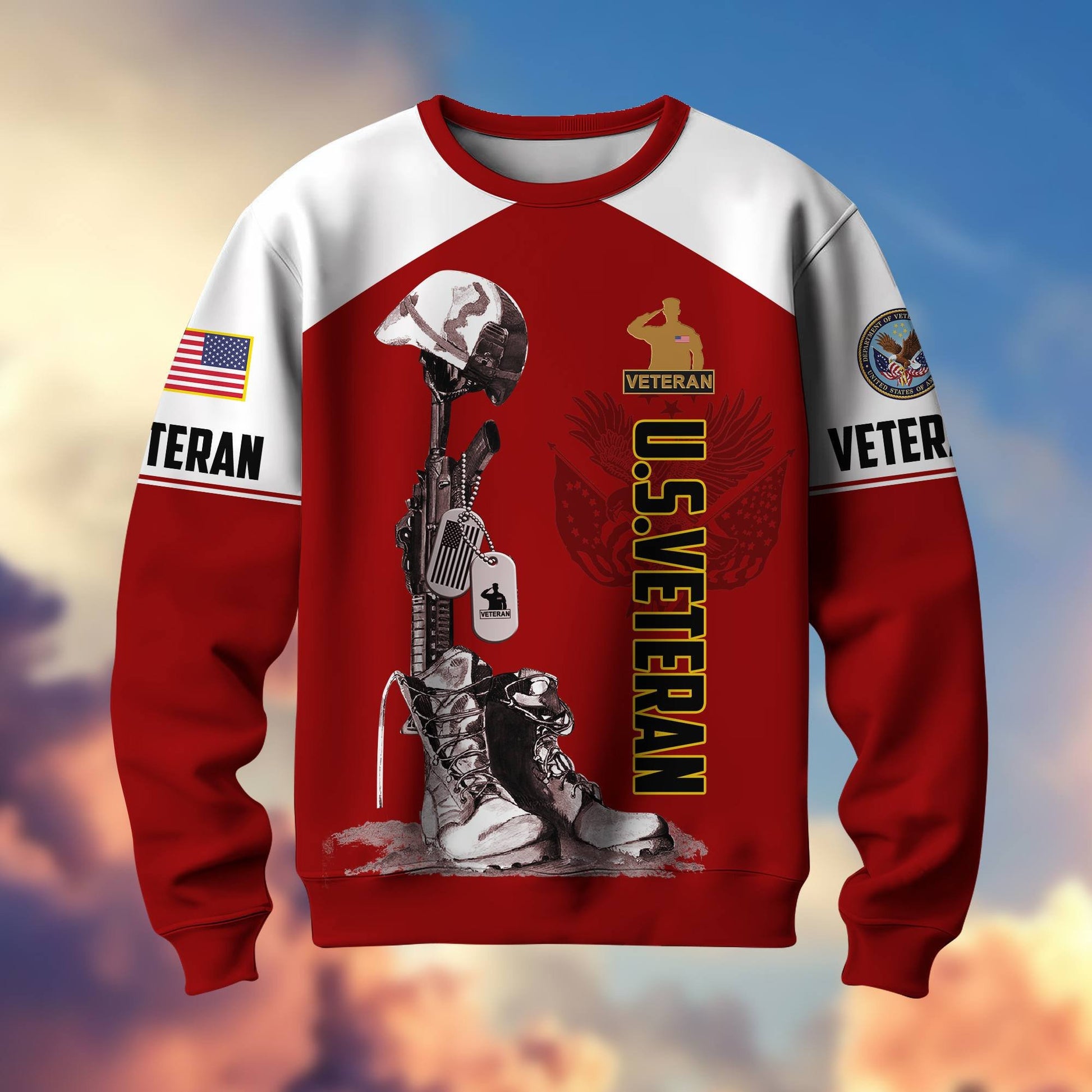 Premium US Veterans Sweatshirt BPHN130112, Gifts For US Veterans, Gifts On Father's Day, Armed Force Day, Independence Day, Veterans Day.