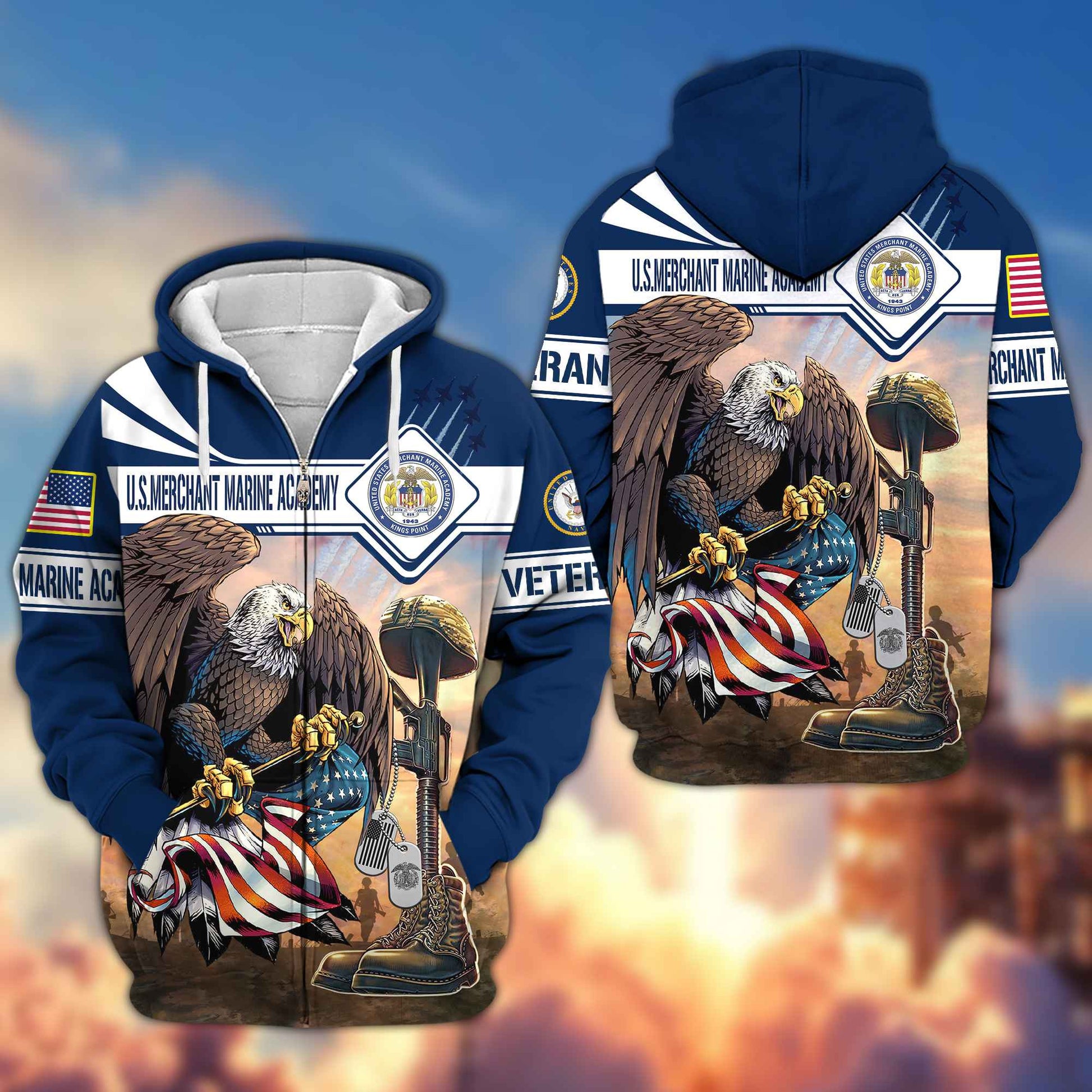 Premium United States Merchant Marine Academy Zip Hoodie BPVC060210