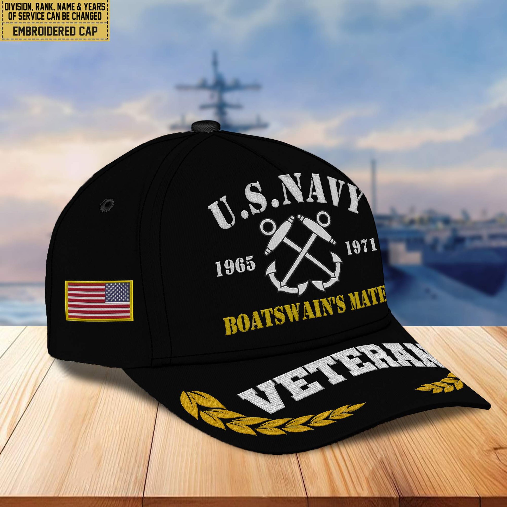 Premium Custom US Navy Embroidered Cap VPVC301702, Hat for Navy Veteran, Gifts For Dad, Gifts On Father's Day, Independence Day, Veterans Day.
