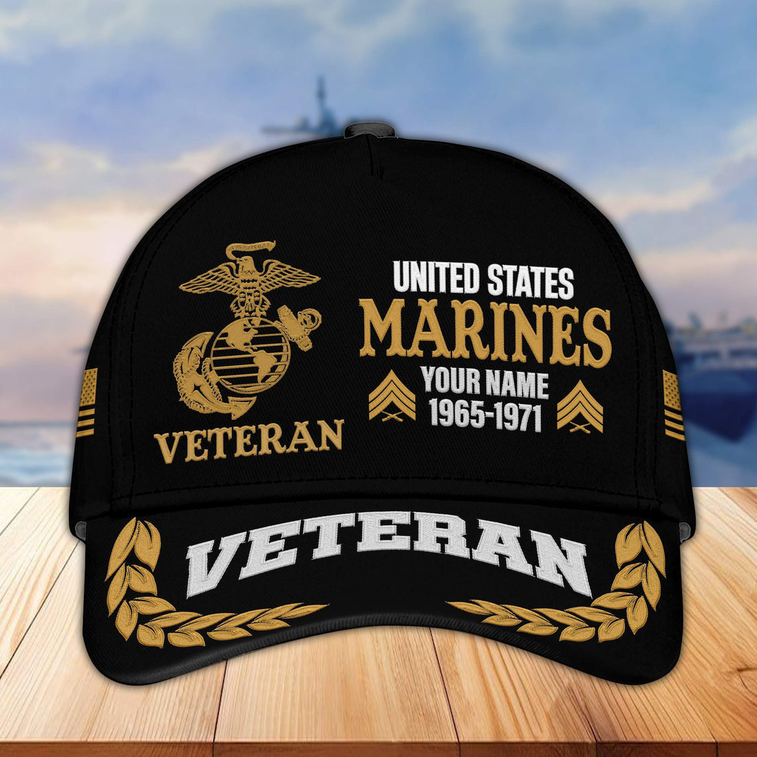 Premium Custom Name, Rank, Year USMC Embroidered Cap VPVC301803, Cap for Marine Veteran, Gifts For Dad, Gifts On Father's Day, Independence Day, Veterans Day.