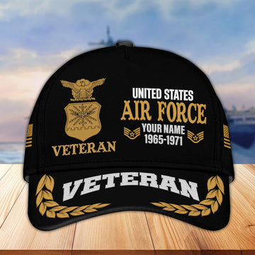 Premium Custom Name, Rank, Year USAF Embroidered Cap VPVC301804, Cap for Air Force Veteran, Gifts For Dad, Gifts On Father's Day, Independence Day, Veterans Day.