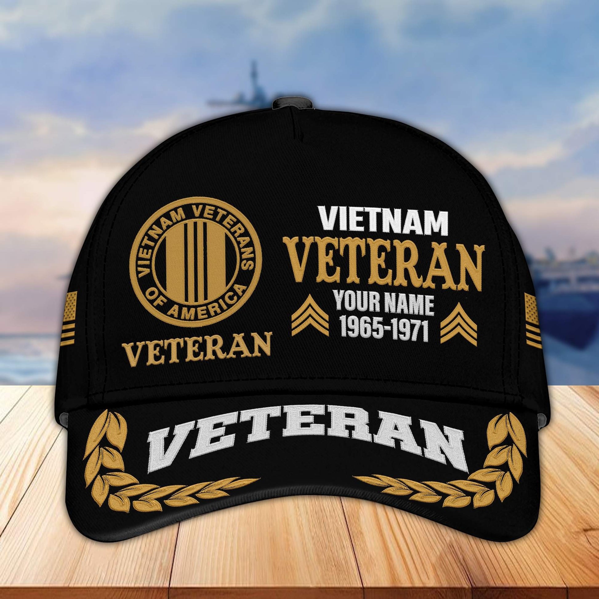 Premium Custom Name, Rank, Year Vietnam Veteran Embroidered Cap VPVC301806, Cap for Vietnam Veteran, Gifts For Dad, Gifts On Father's Day, Independence Day, Veterans Day.