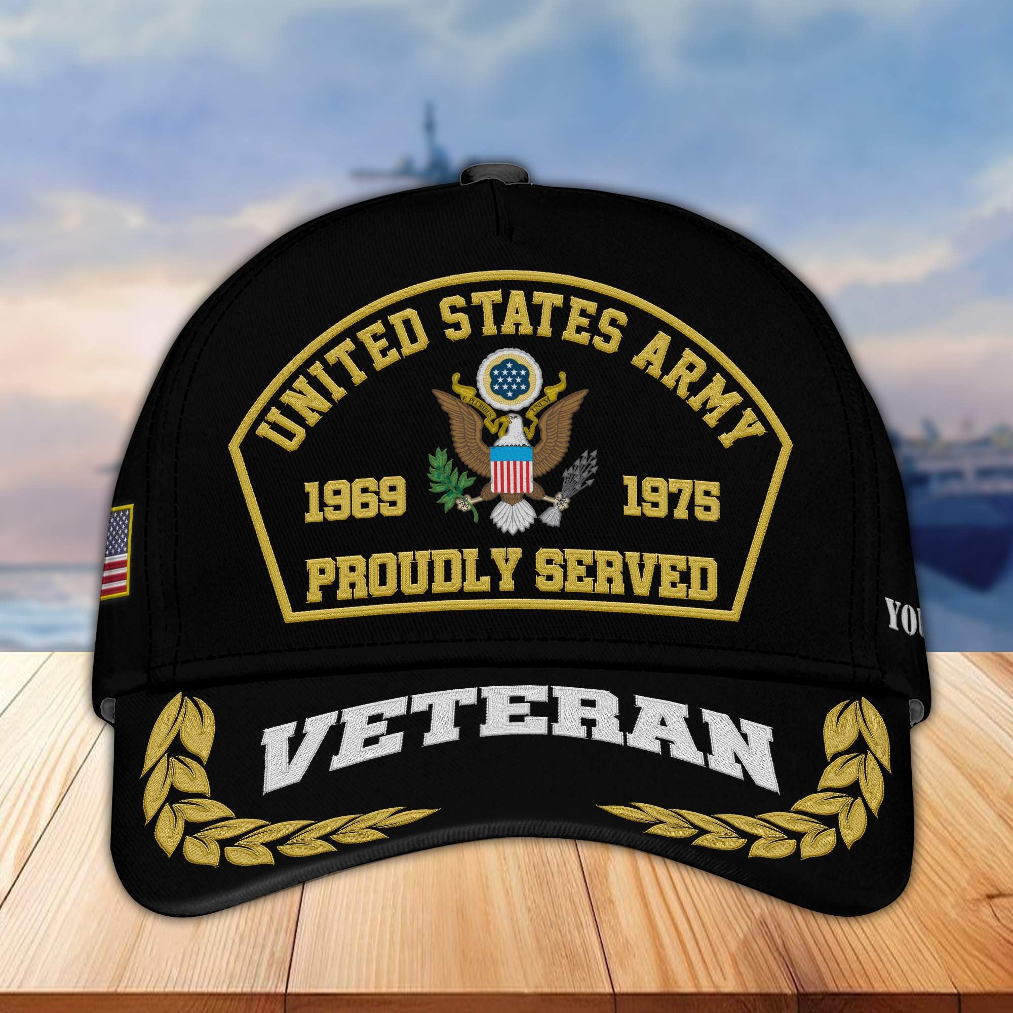 Premium Custom Name, Rank, Year US Army Embroidered Cap VPVC301901, Cap for Army Veteran, Gifts For Dad, Gifts On Father's Day, Independence Day, Veterans Day.