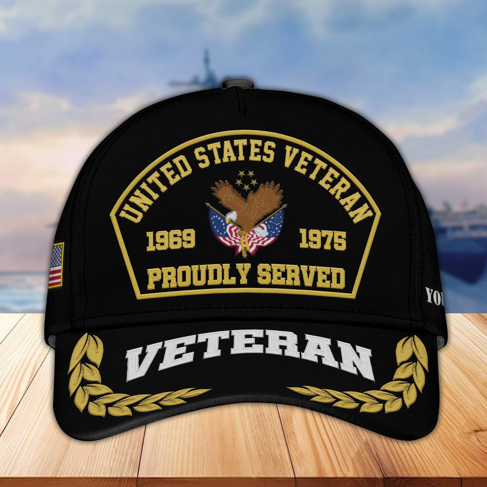 Premium Custom Name, Rank, Year US Veteran Embroidered Cap VPVC301907, Cap for US Veteran, Gifts For Dad, Gifts On Father's Day, Independence Day, Veterans Day.