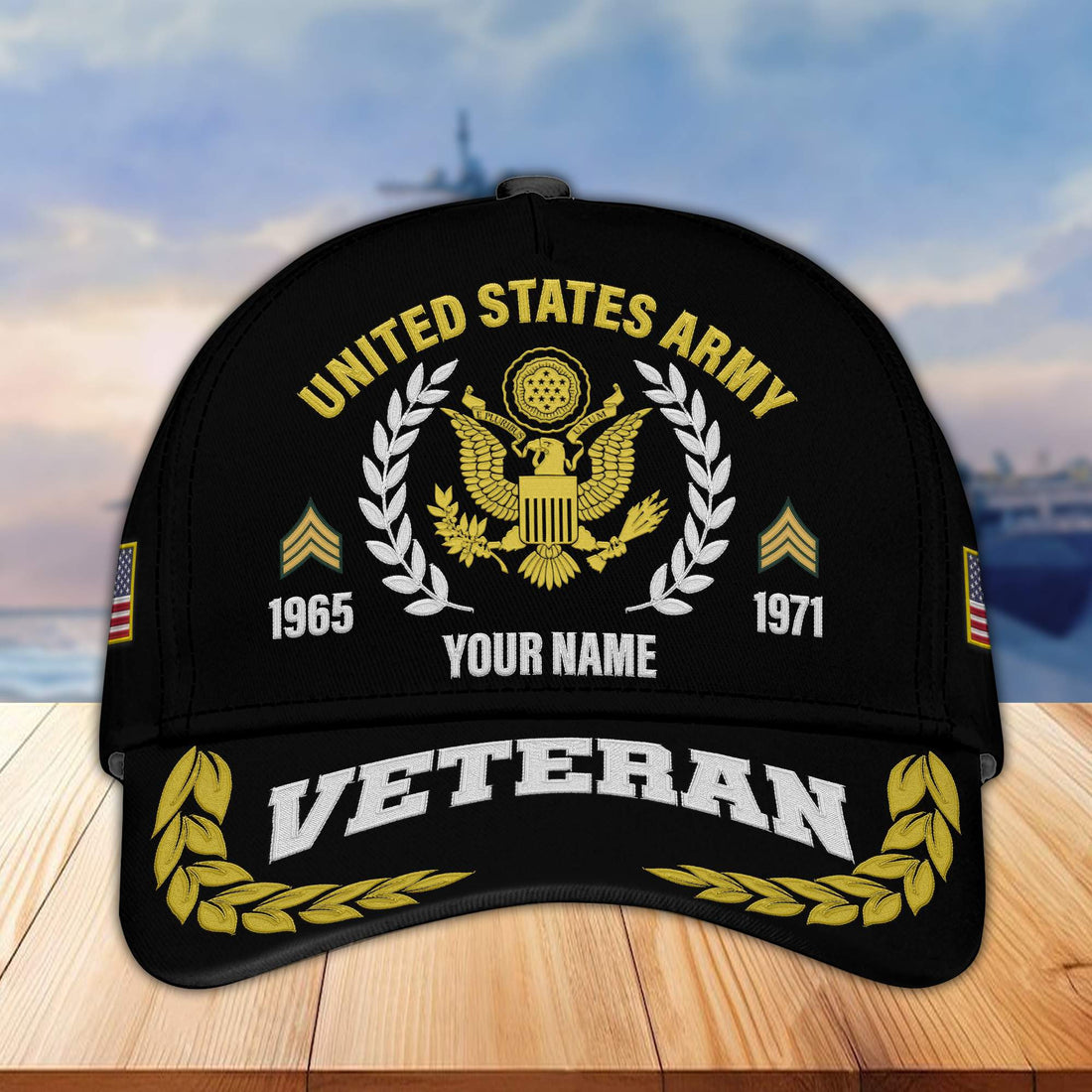Premium Custom Name, Rank, Year US Army Embroidered Cap VPVC302401, Cap for Army Veteran, Gifts For Dad, Gifts On Father's Day, Independence Day, Veterans Day.