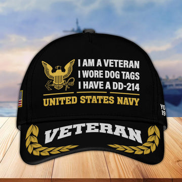 Premium Custom US Navy Embroidered Cap VPVC302102, Cap for Navy Veteran, Gifts For Dad, Gifts On Father's Day, Independence Day, Veterans Day.