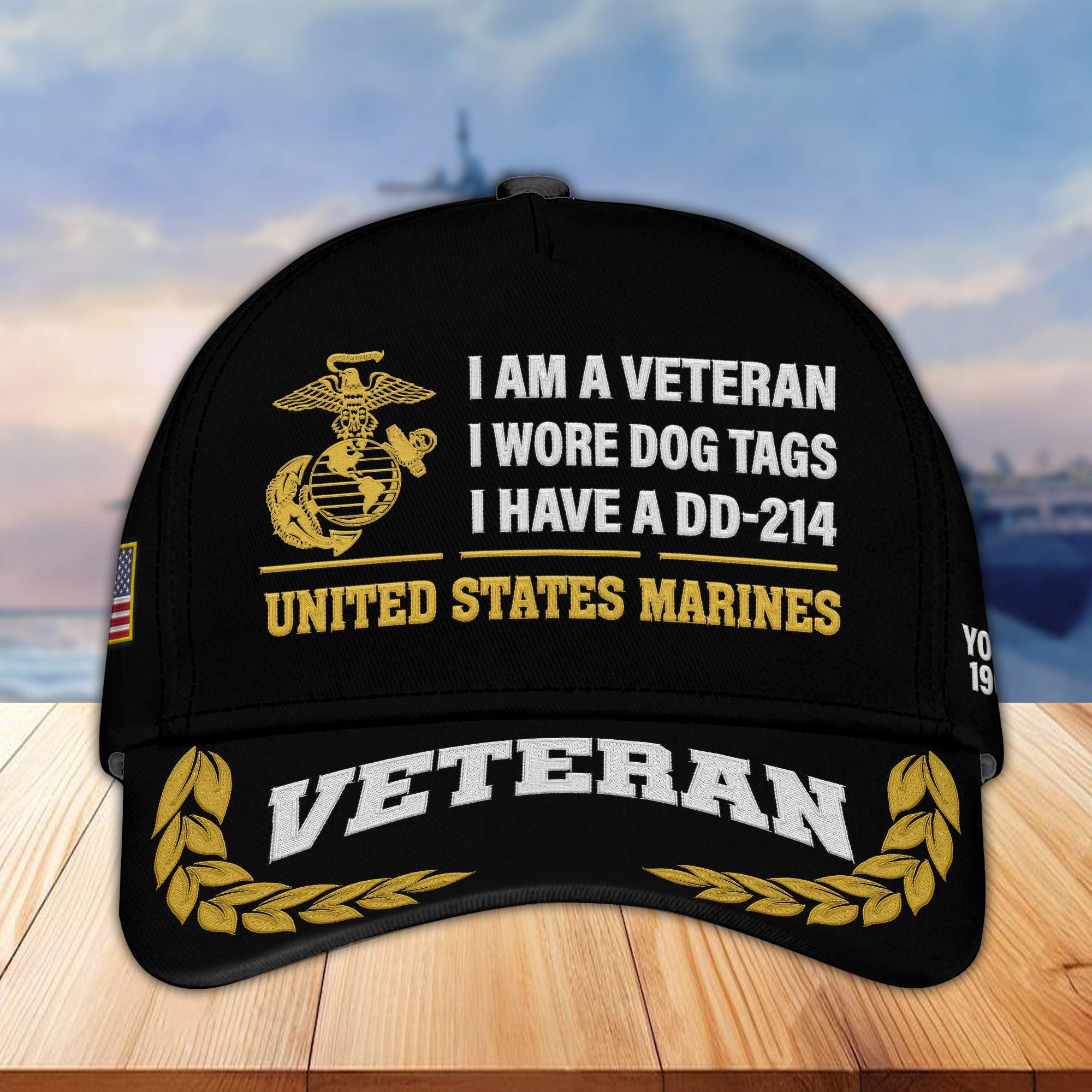 Premium Custom USMC Embroidered Cap VPVC302103, Cap for Marine Veteran, Gifts For Dad, Gifts On Father's Day, Independence Day, Veterans Day.