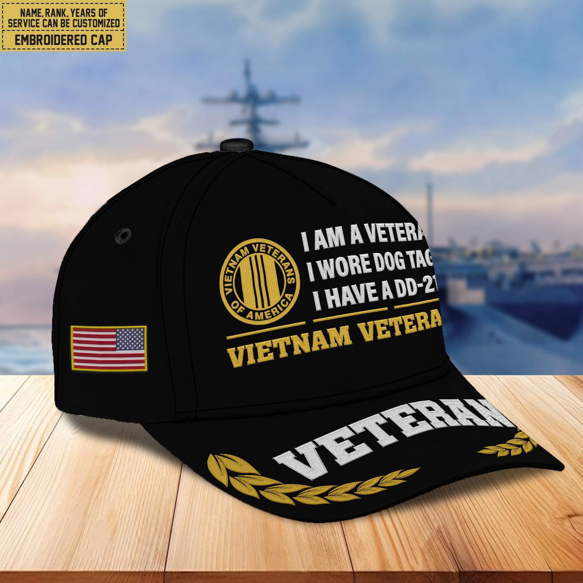 Premium Custom Vietnam Veteran Embroidered Cap VPVC302106, Cap for Vietnam Veteran, Gifts For Dad, Gifts On Father's Day, Independence Day, Veterans Day.