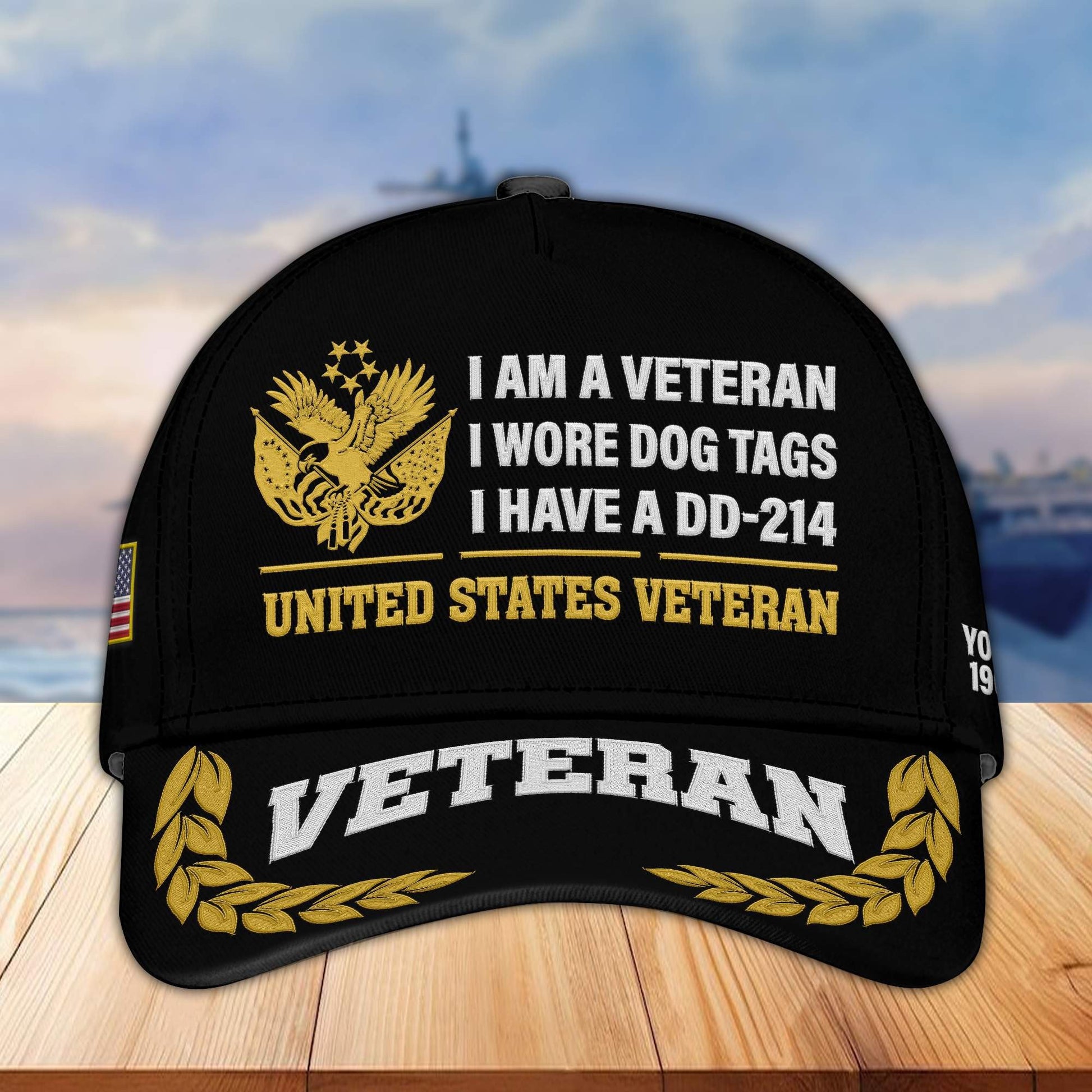 Premium Custom US Veteran Embroidered Cap VPVC302107, Cap for US Veteran, Gifts For Dad, Gifts On Father's Day, Independence Day, Veterans Day.