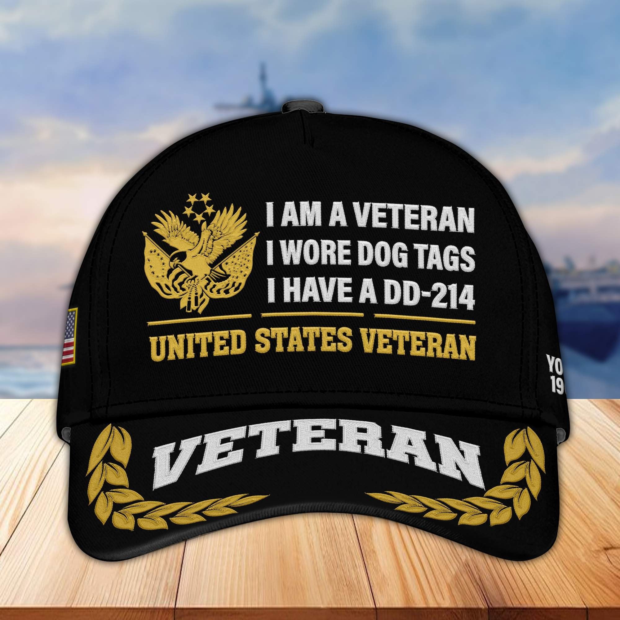 Premium Custom US Veteran Embroidered Cap VPVC302107, Cap for US Veteran, Gifts For Dad, Gifts On Father's Day, Independence Day, Veterans Day.