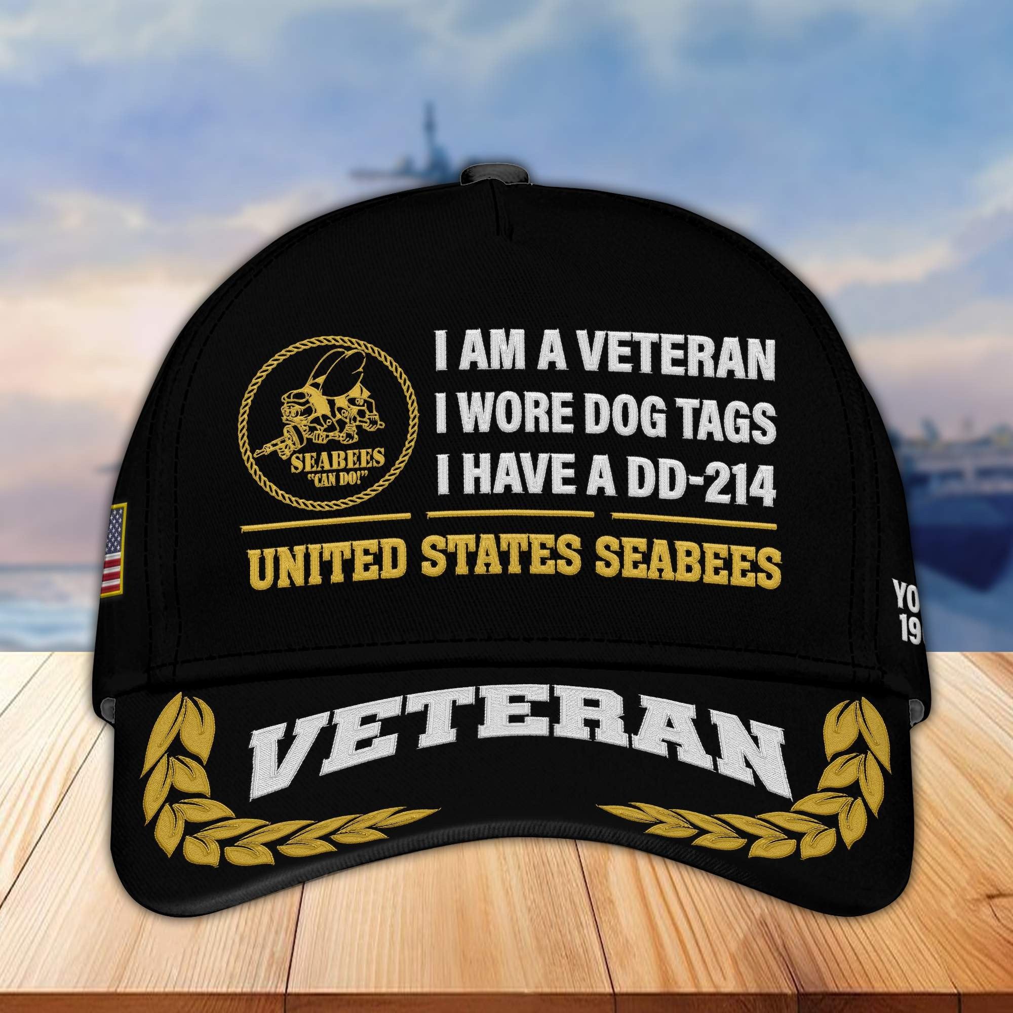 Premium Custom US Seabees Veteran Embroidered Cap VPVC302109, Cap for Seabees Veteran, Gifts For Dad, Gifts On Father's Day, Independence Day, Veterans Day.
