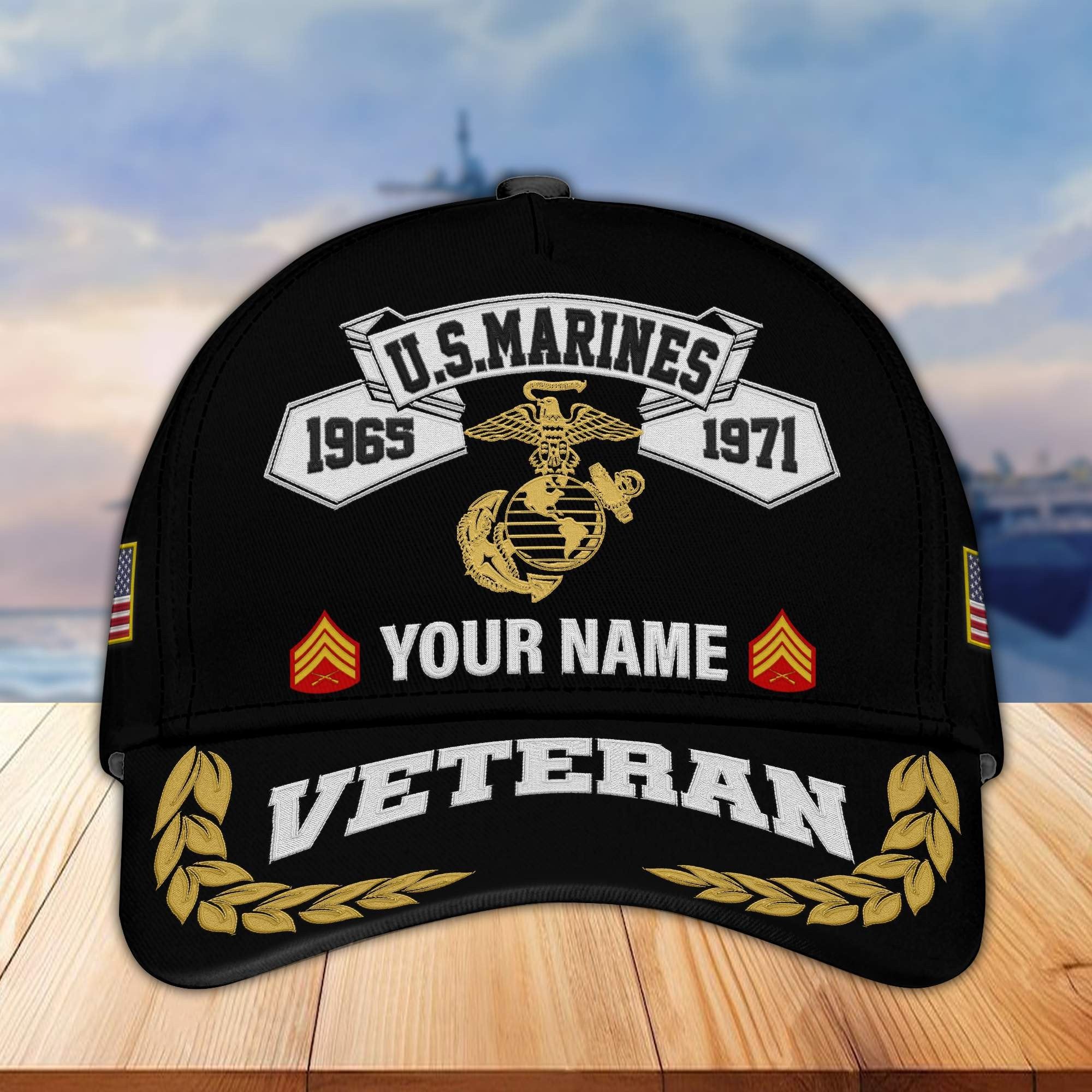 Premium Custom USMC Embroidered Cap VPVC302203, Cap for Marine Veteran, Gifts For Dad, Gifts On Father's Day, Independence Day, Veterans Day.