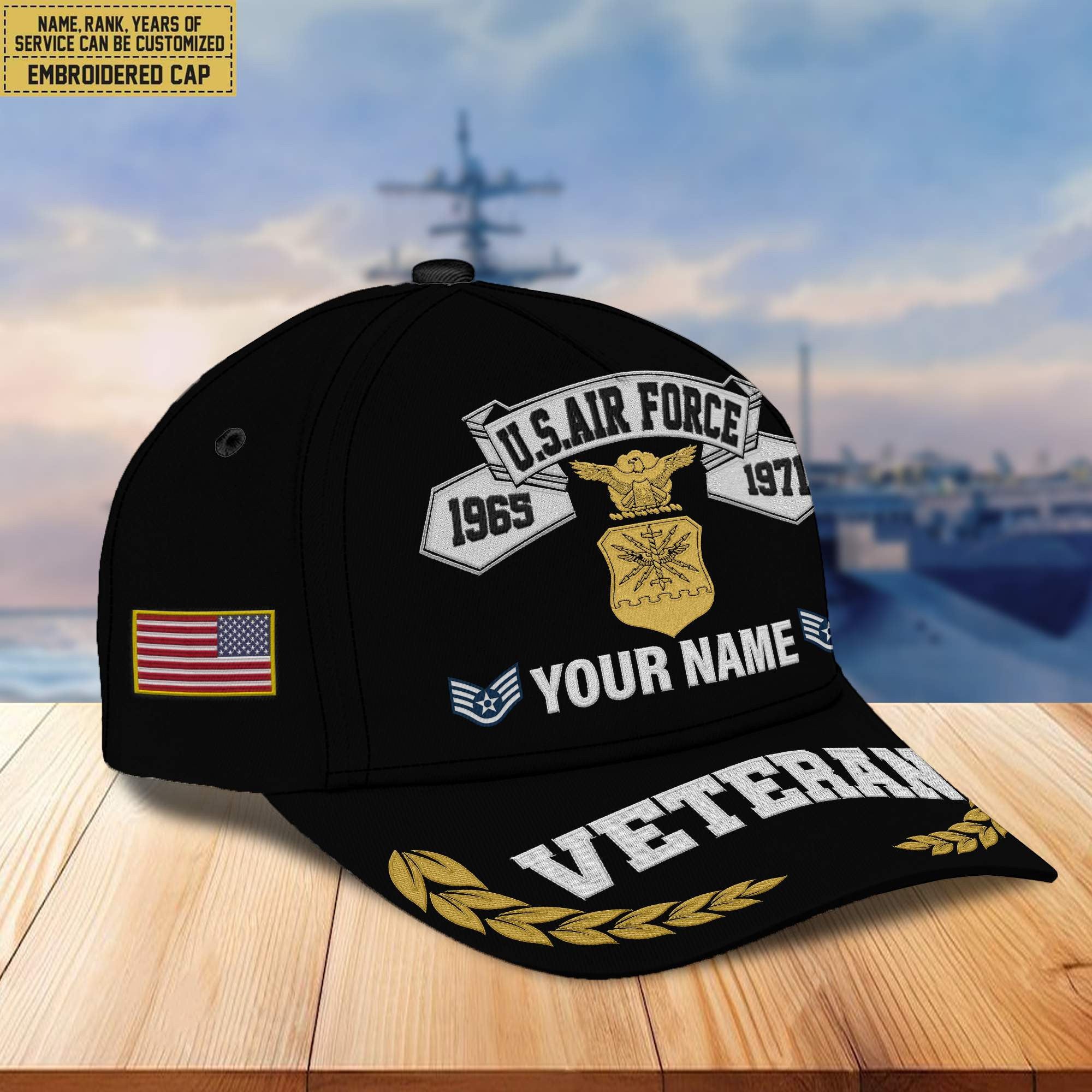 Premium Custom USAF Embroidered Cap VPVC302204, Cap for Air Force Veteran, Gifts For Dad, Gifts On Father's Day, Independence Day, Veterans Day.