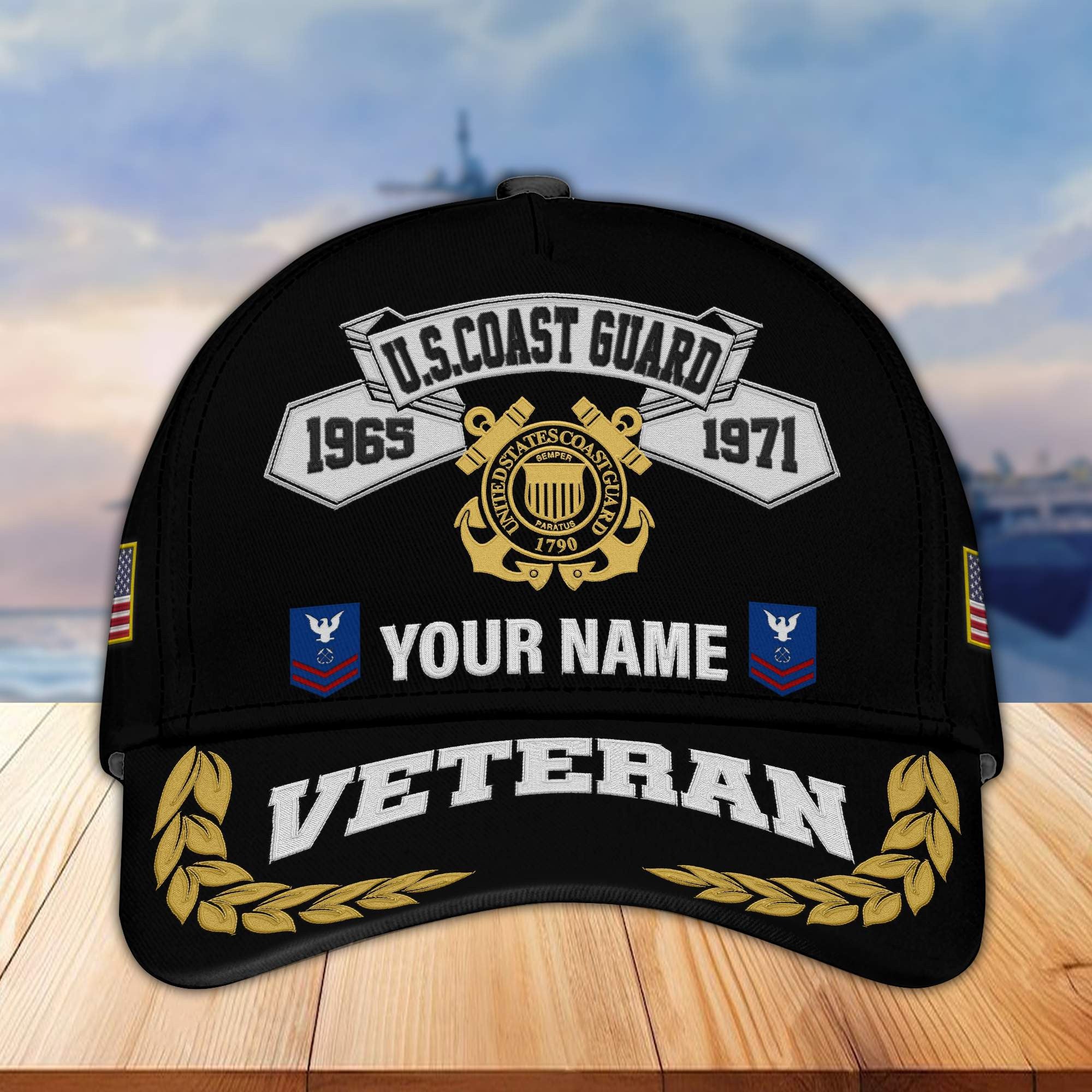 Premium Custom USCG Embroidered Cap VPVC302205, Cap for Coast Guard Veteran, Gifts For Dad, Gifts On Father's Day, Independence Day, Veterans Day.