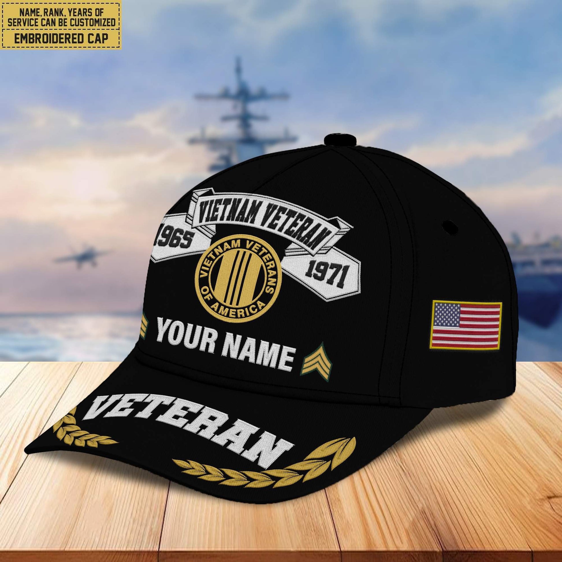 Premium Custom Vietnam Veteran Embroidered Cap VPVC302206, Cap for Vietnam Veteran, Gifts For Dad, Gifts On Father's Day, Independence Day, Veterans Day.