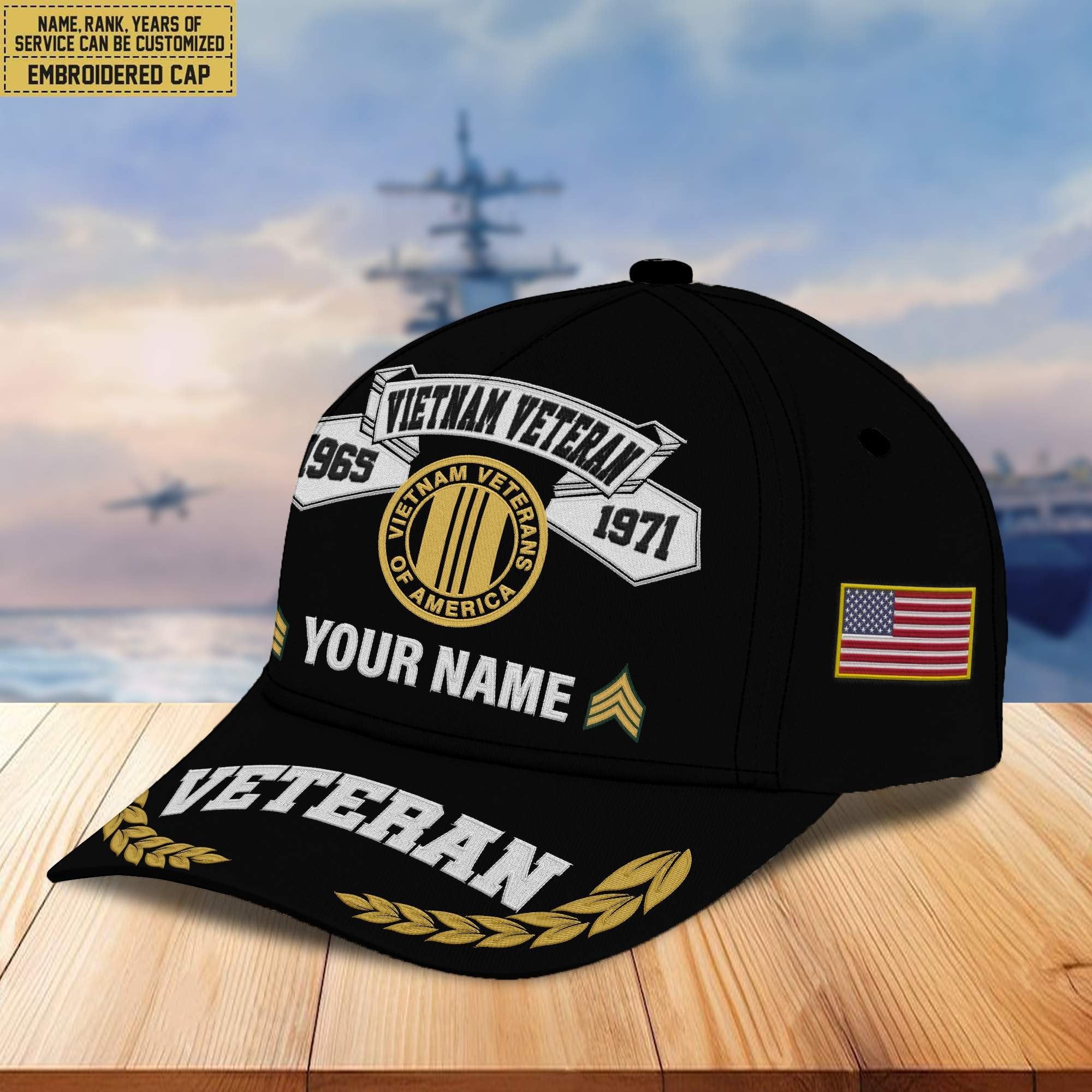 Premium Custom Vietnam Veteran Embroidered Cap VPVC302206, Cap for Vietnam Veteran, Gifts For Dad, Gifts On Father's Day, Independence Day, Veterans Day.