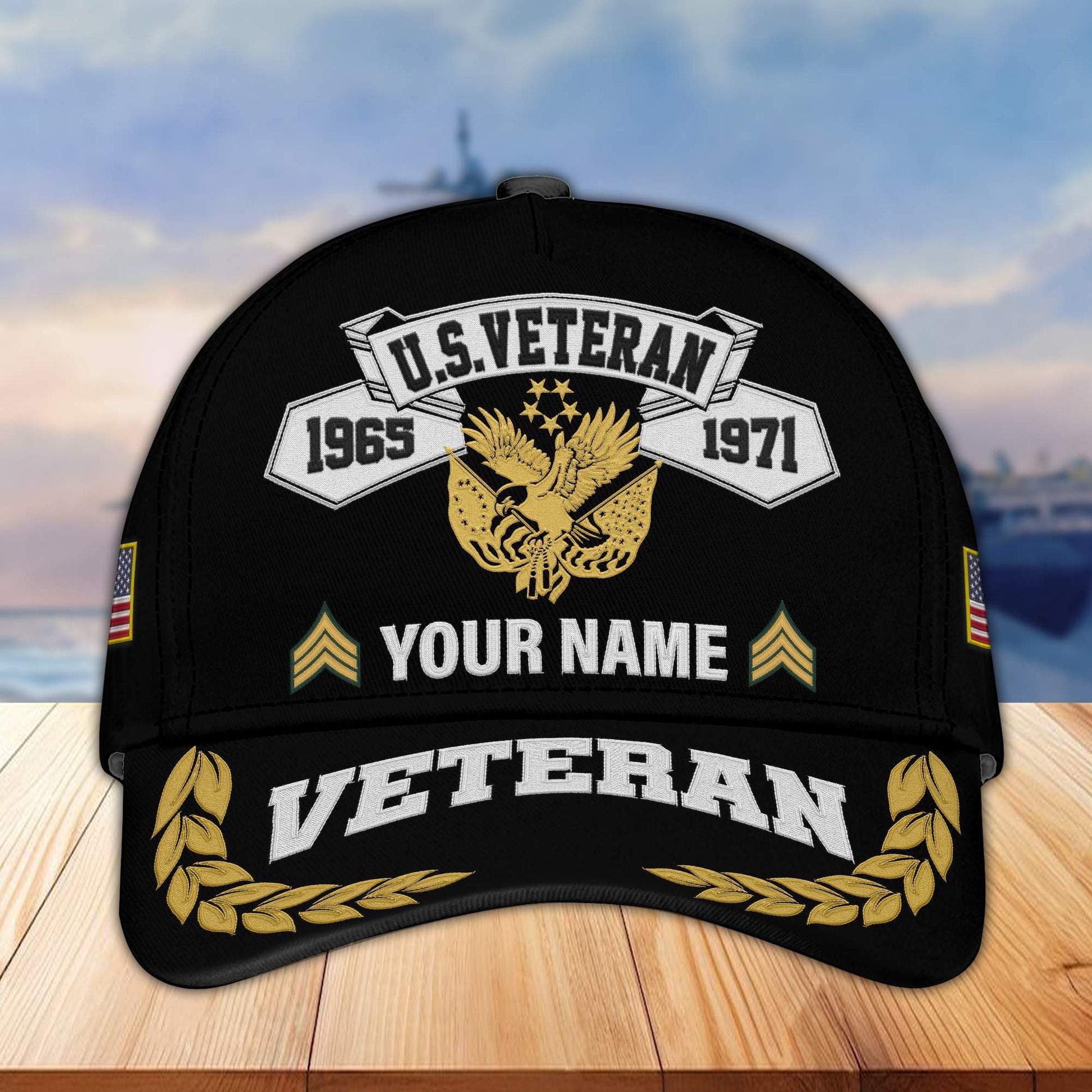 Premium Custom US Veteran Embroidered Cap VPVC302207, Cap for US Veteran, Gifts For Dad, Gifts On Father's Day, Independence Day, Veterans Day.
