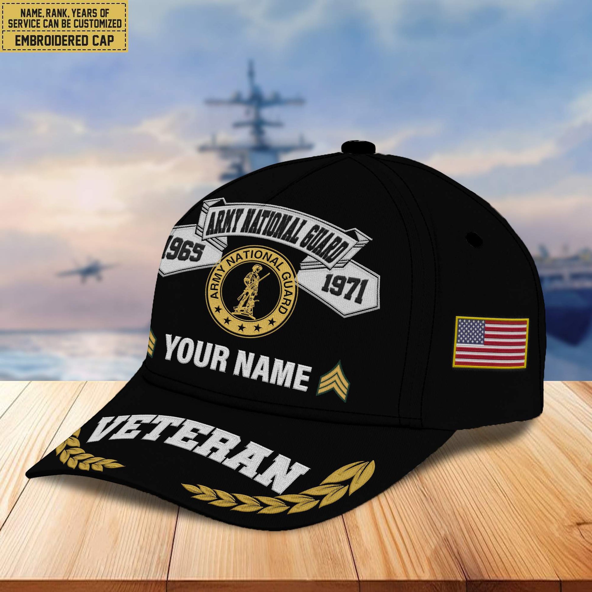 Premium Custom Army National Guard Veteran Embroidered Cap VPVC302208, Cap for Army National Guard Veteran, Gifts For Dad, Gifts On Father's Day, Independence Day, Veterans Day.