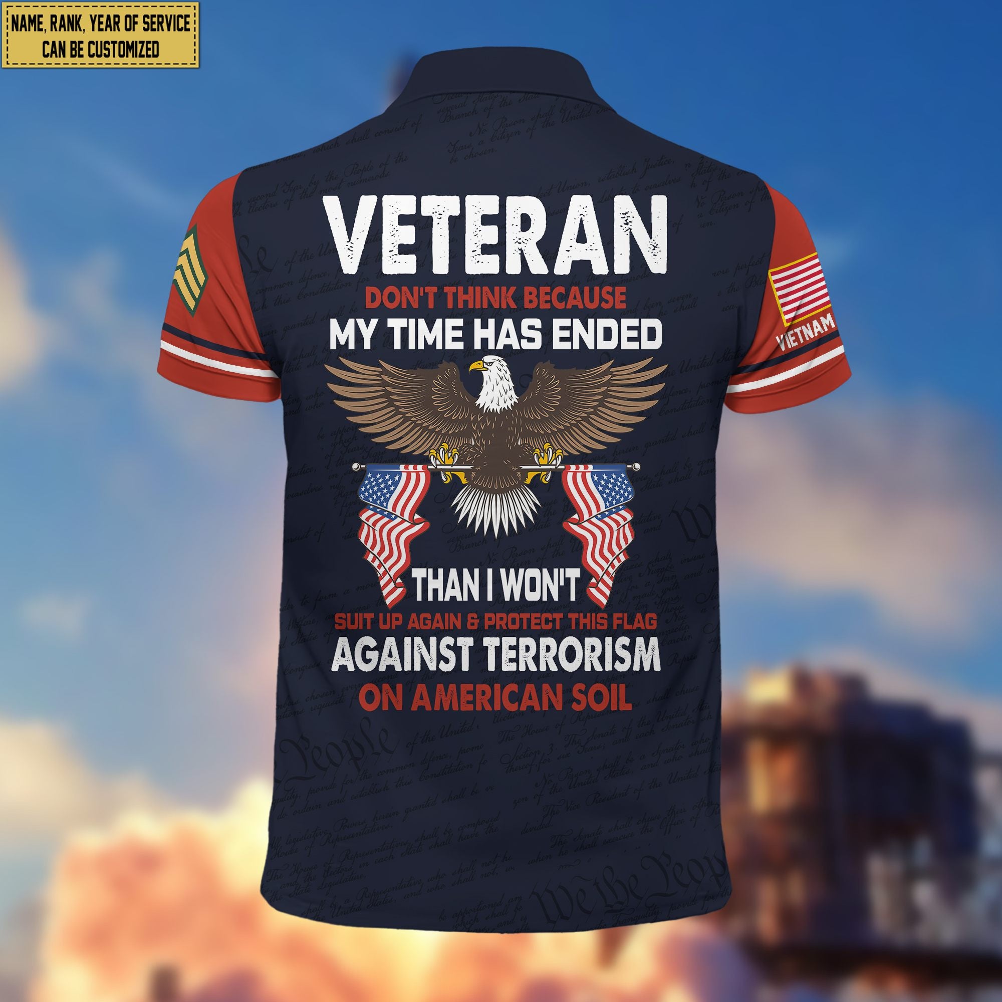 Premium Vietnam Veteran Polo Shirt VPVC205206, Custom Name, Rank, Year, Gifts for Vietnam Veteran, Gifts For Dad, Gifts On Father's Day, Independence Day, Veterans Day.