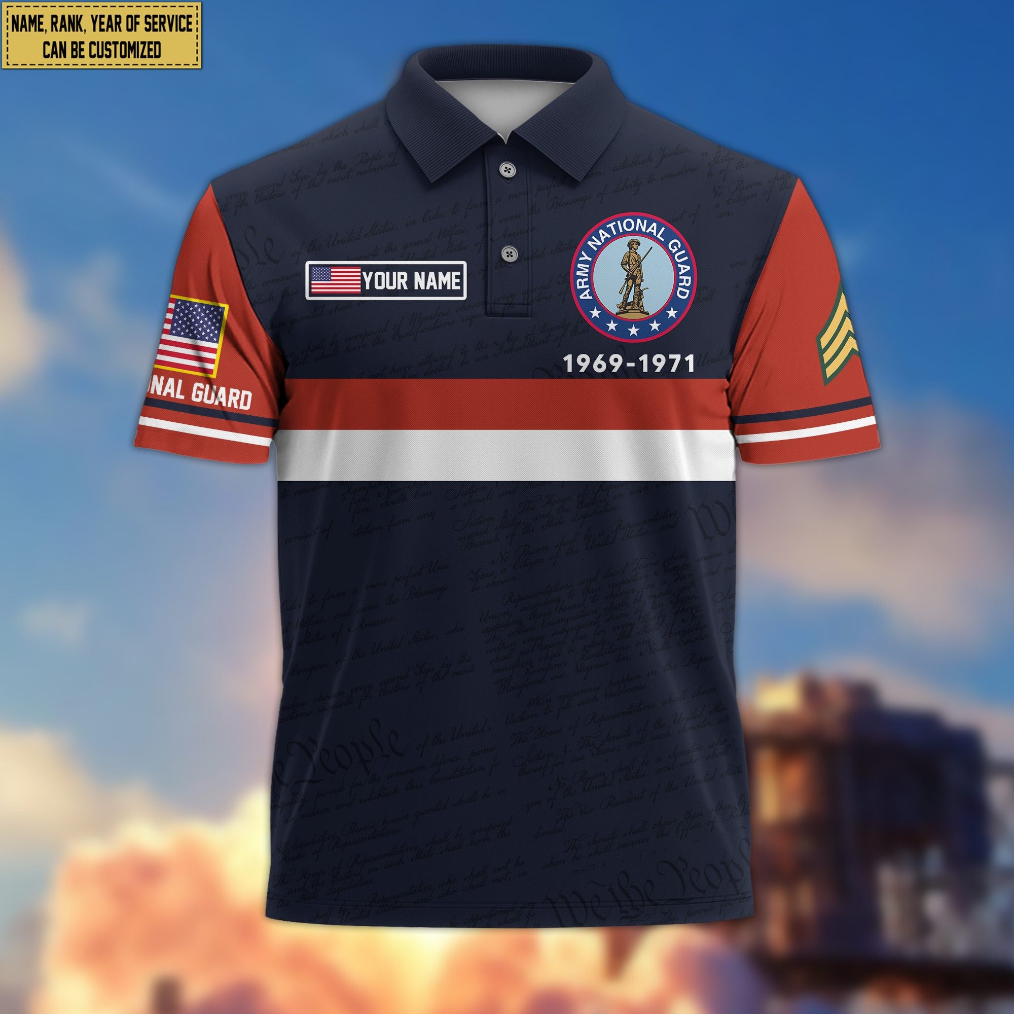 Premium Army National Guard Veteran Polo Shirt VPVC205208, Custom Name, Rank, Year, Gifts for Army National Guard Veteran, Gifts For Dad, Gifts On Father's Day, Independence Day, Veterans Day.